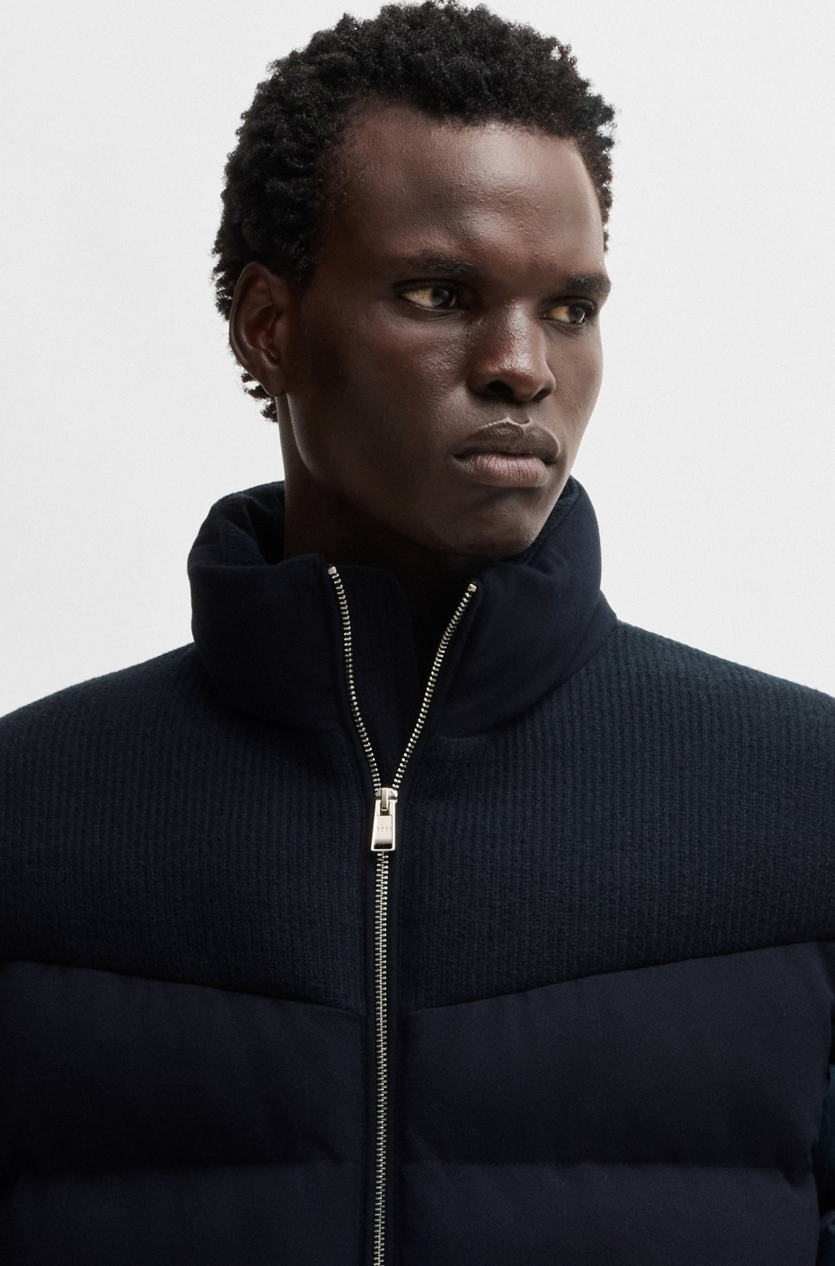 WATER-REPELLENT JACKET IN MIXED MATERIALS - 5