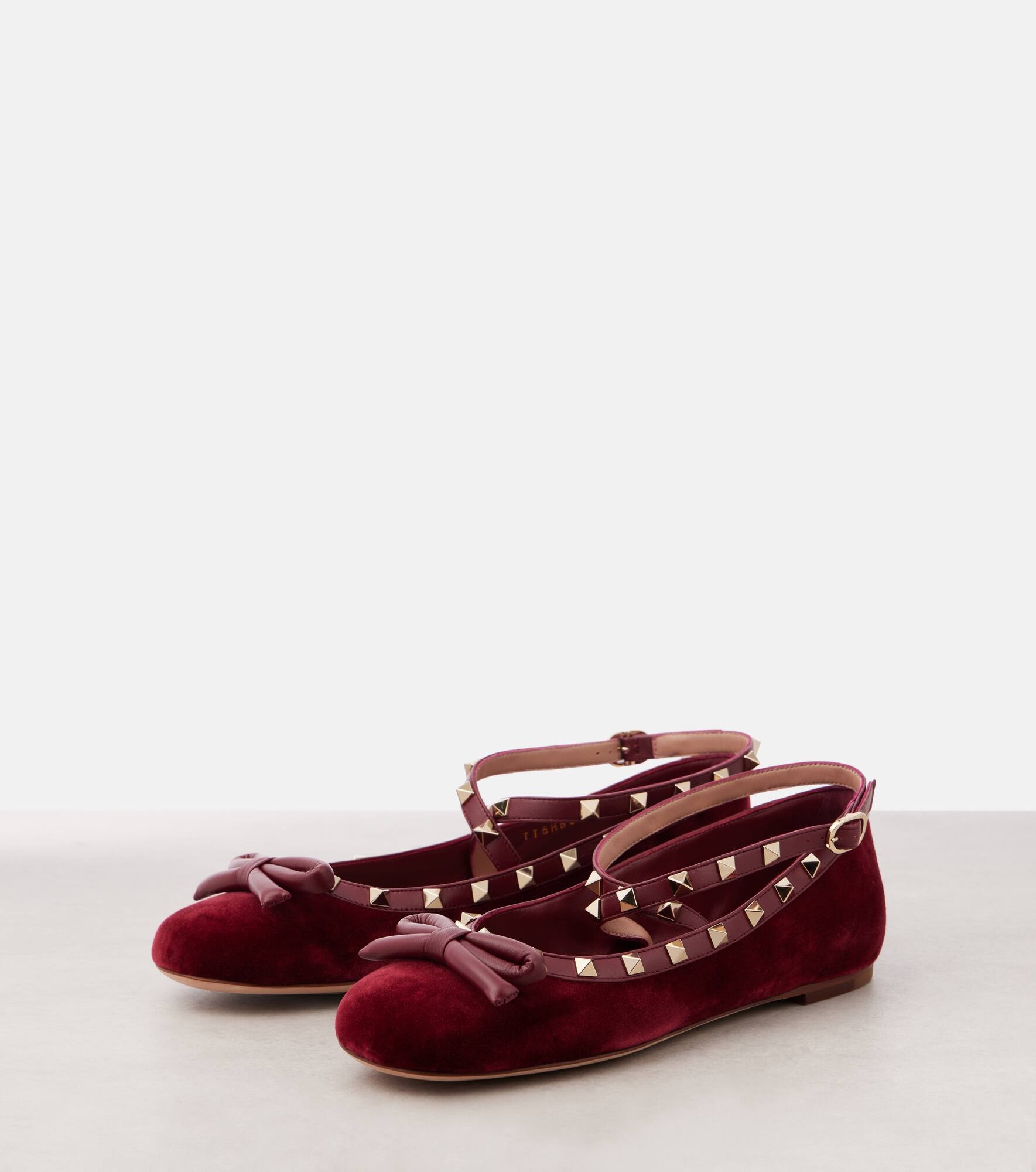 Rockstud velvet ballet flats - 5