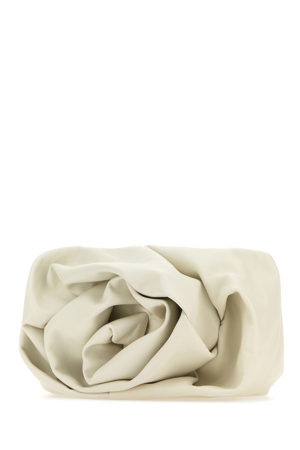 Ivory nappa leather Rose clutch - 2
