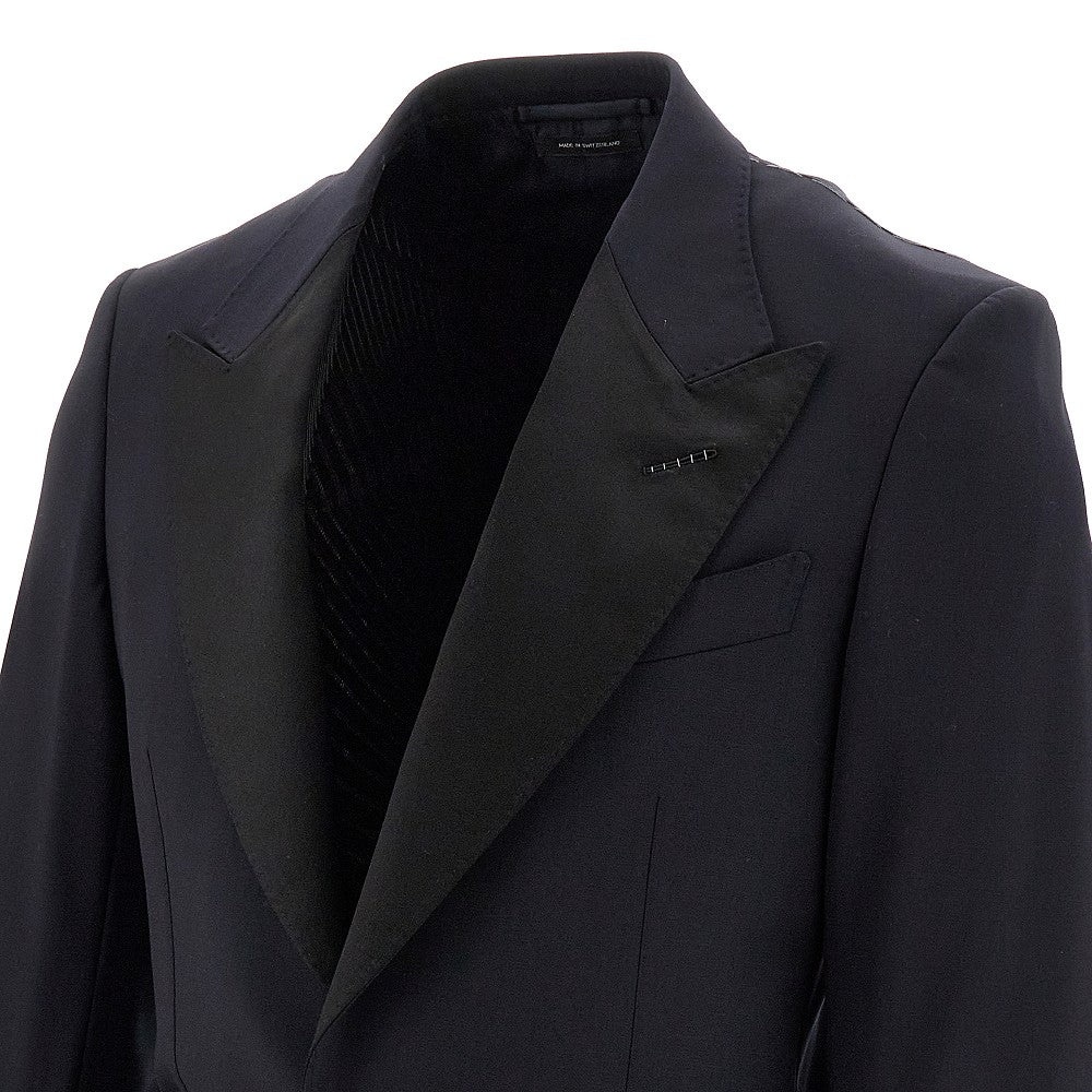STRETCH WOOL TAILORED TUXEDO SUIT - 2