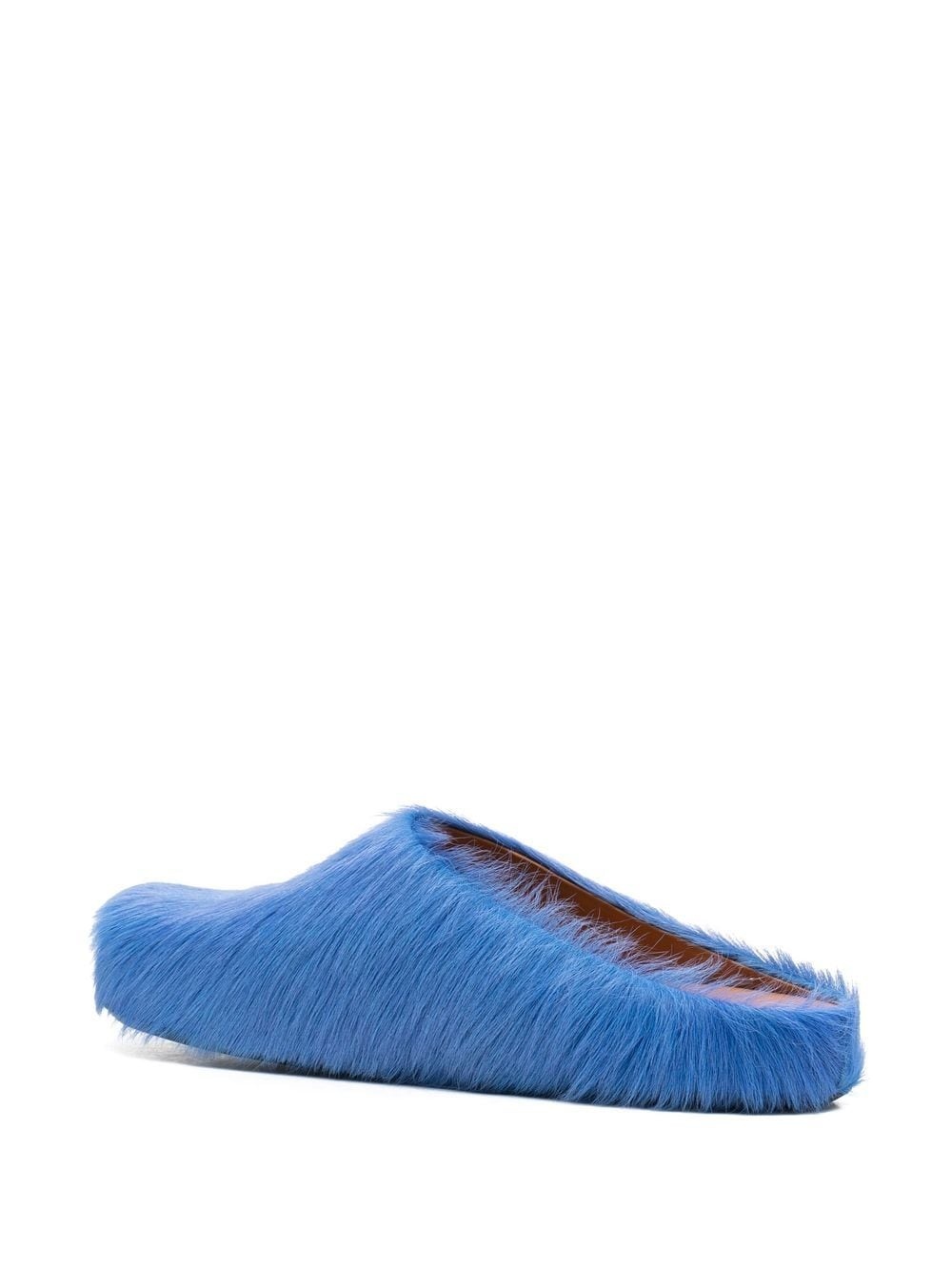 fur-trimmed sabot slippers - 3