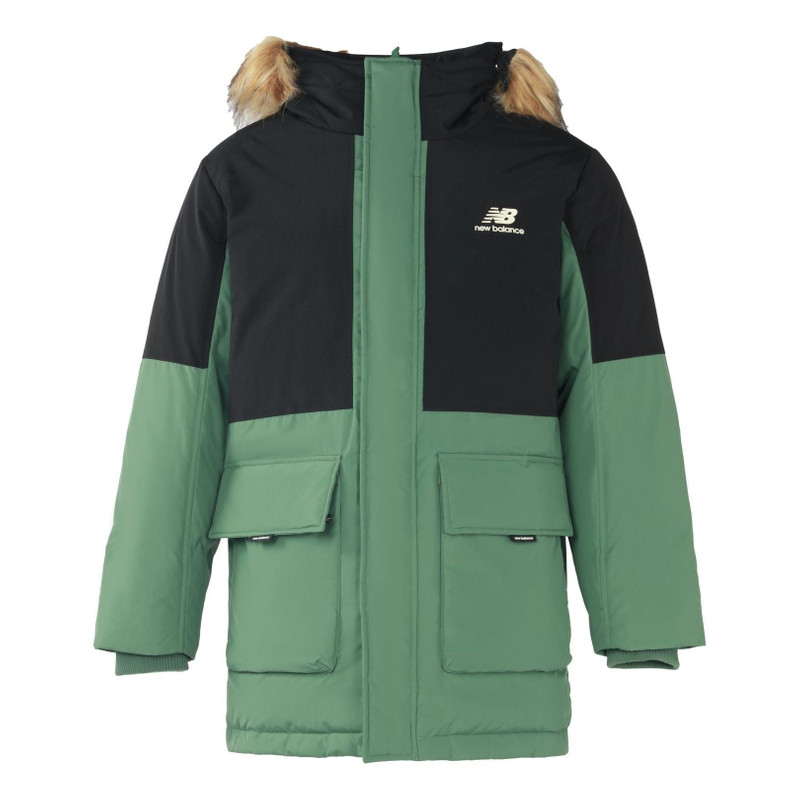 New Balance Color Block Down Jacket 'Green Black' AMJ23355-JD - 1