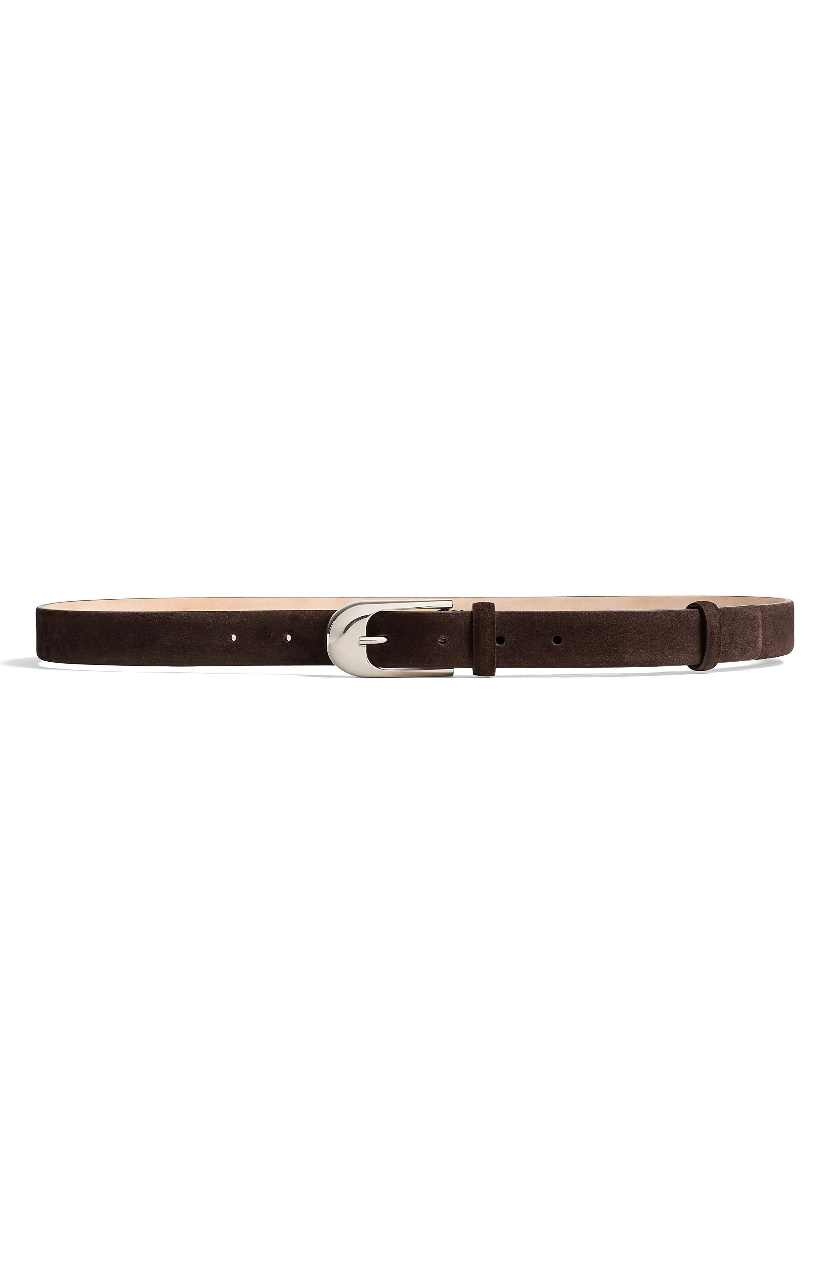 Khaite Dome Buckle Leather Belt in Dark Brown at Nordstrom - 1