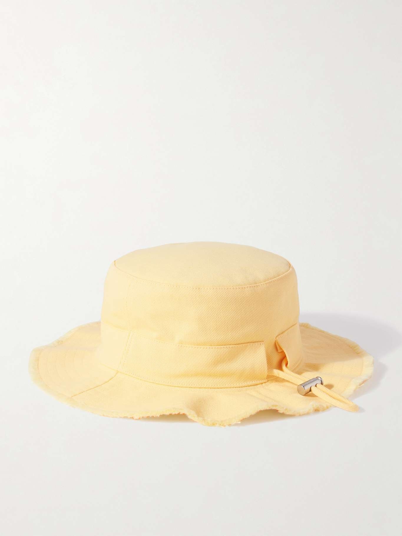 Le Bob Artichaut embellished frayed cotton-twill bucket hat Pastel yellow - 3