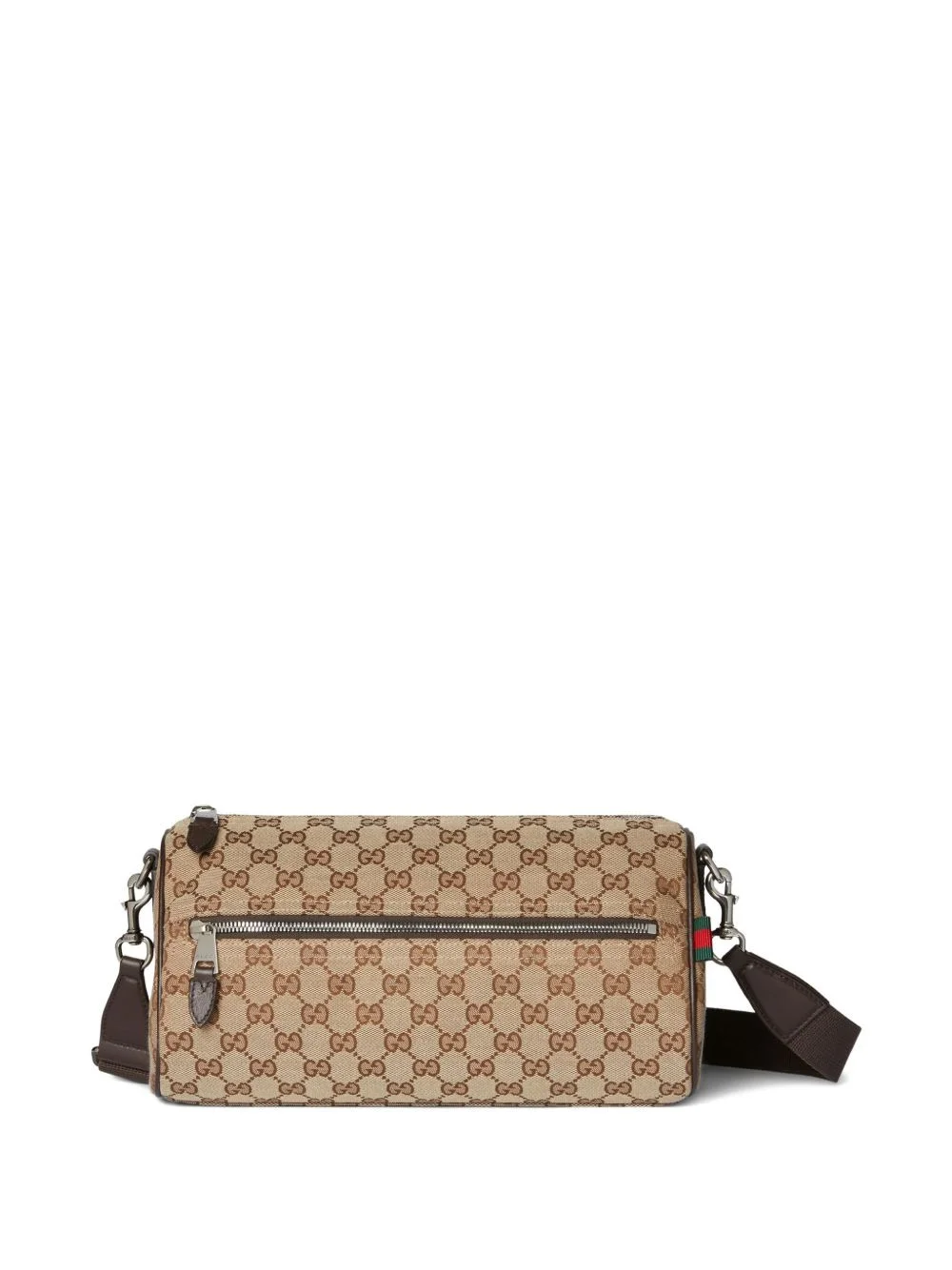 small logo-patterned cylindrical shoulder bag - 1