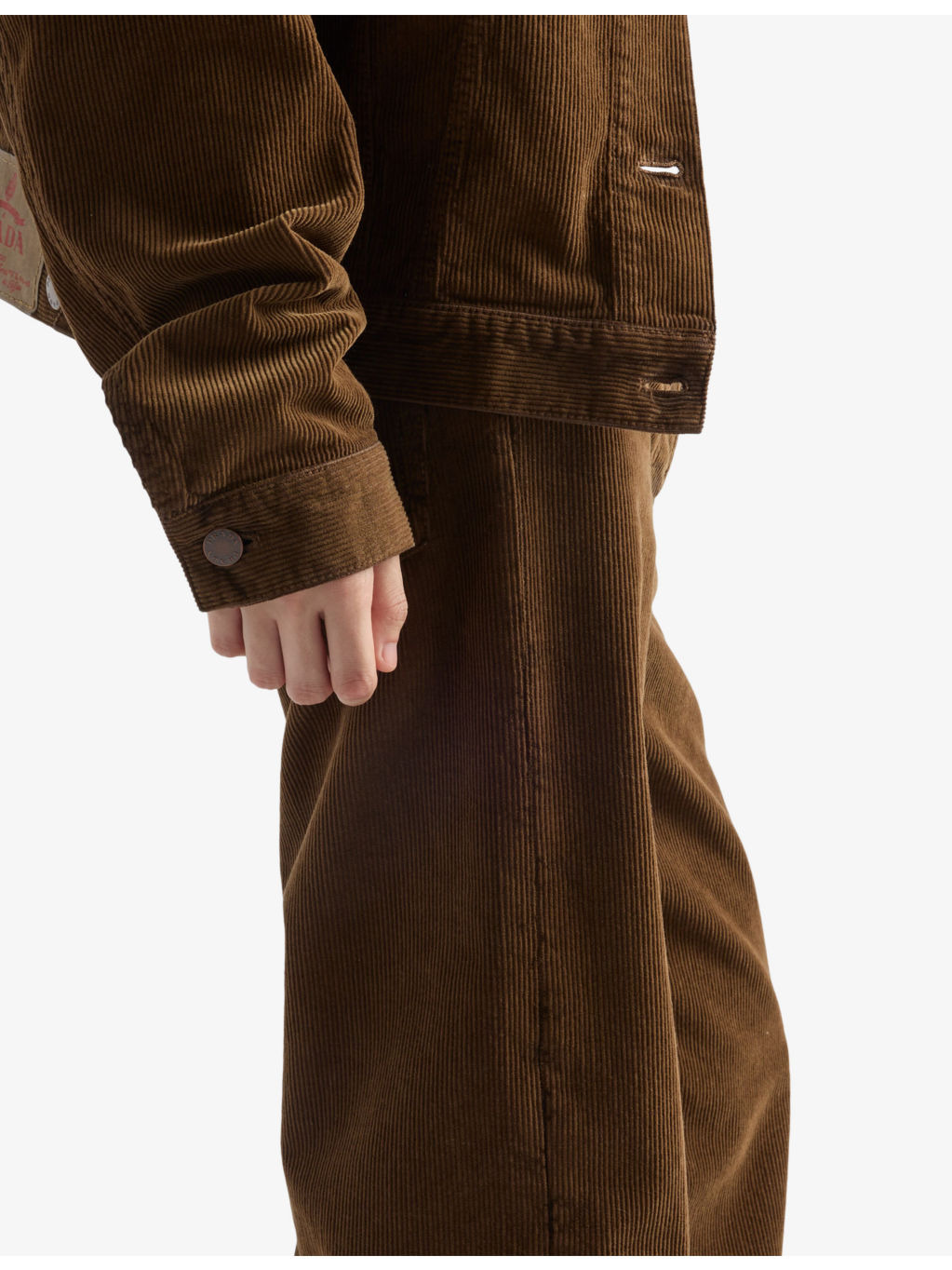 Wide-leg triangle-plaque corduroy trousers - 3