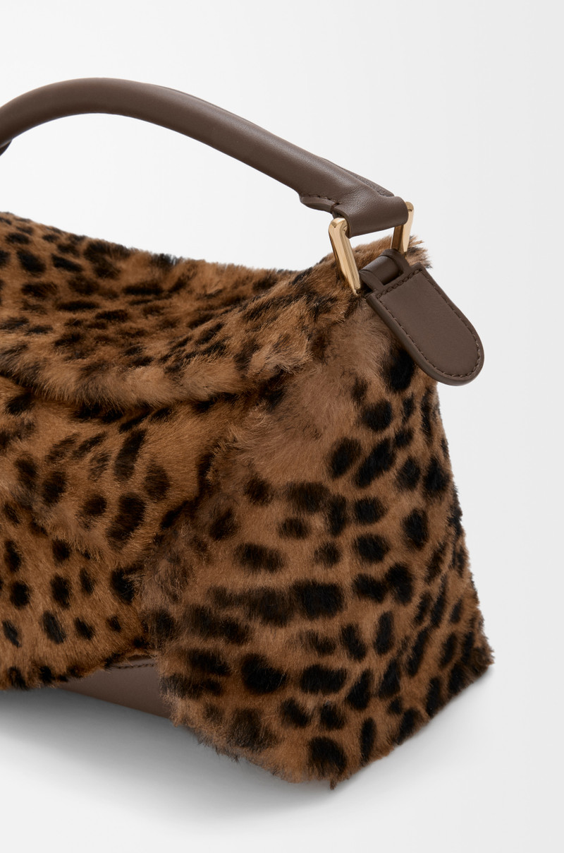 Small Puzzle Edge bag in printed shearling 10