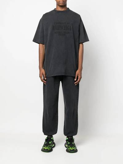 BALENCIAGA Stretch-Knee cotton track pants outlook