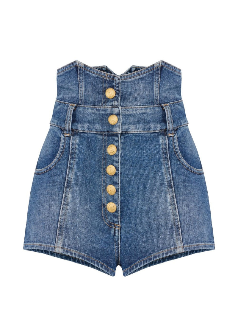 buttoned denim shorts 1