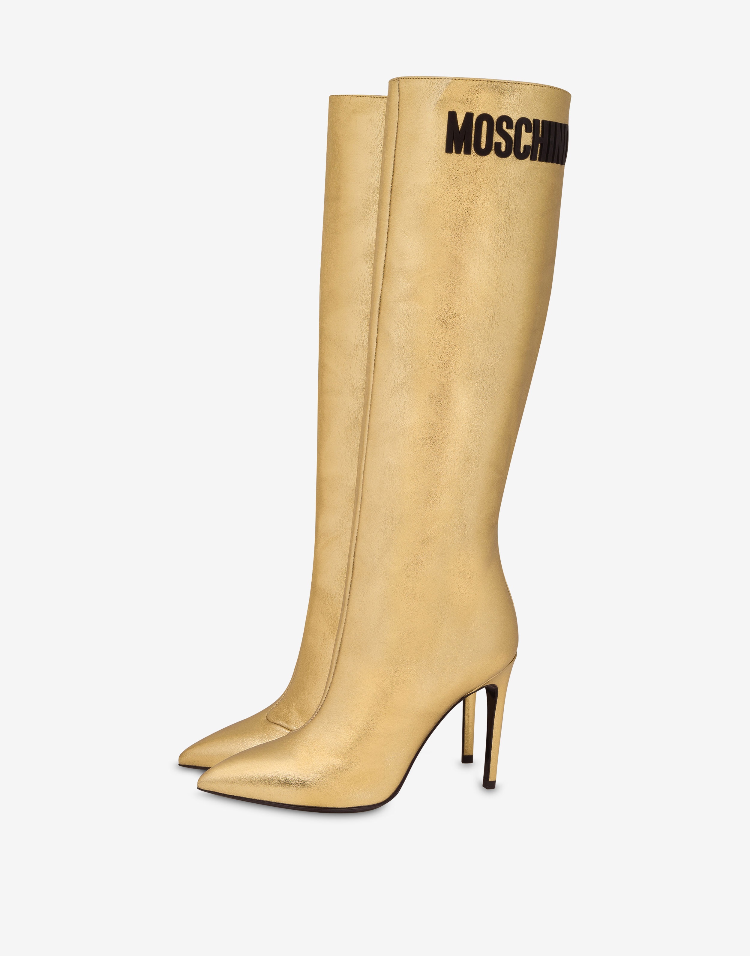 RUBBER LOGO METALLIC CALFSKIN BOOTS - 1