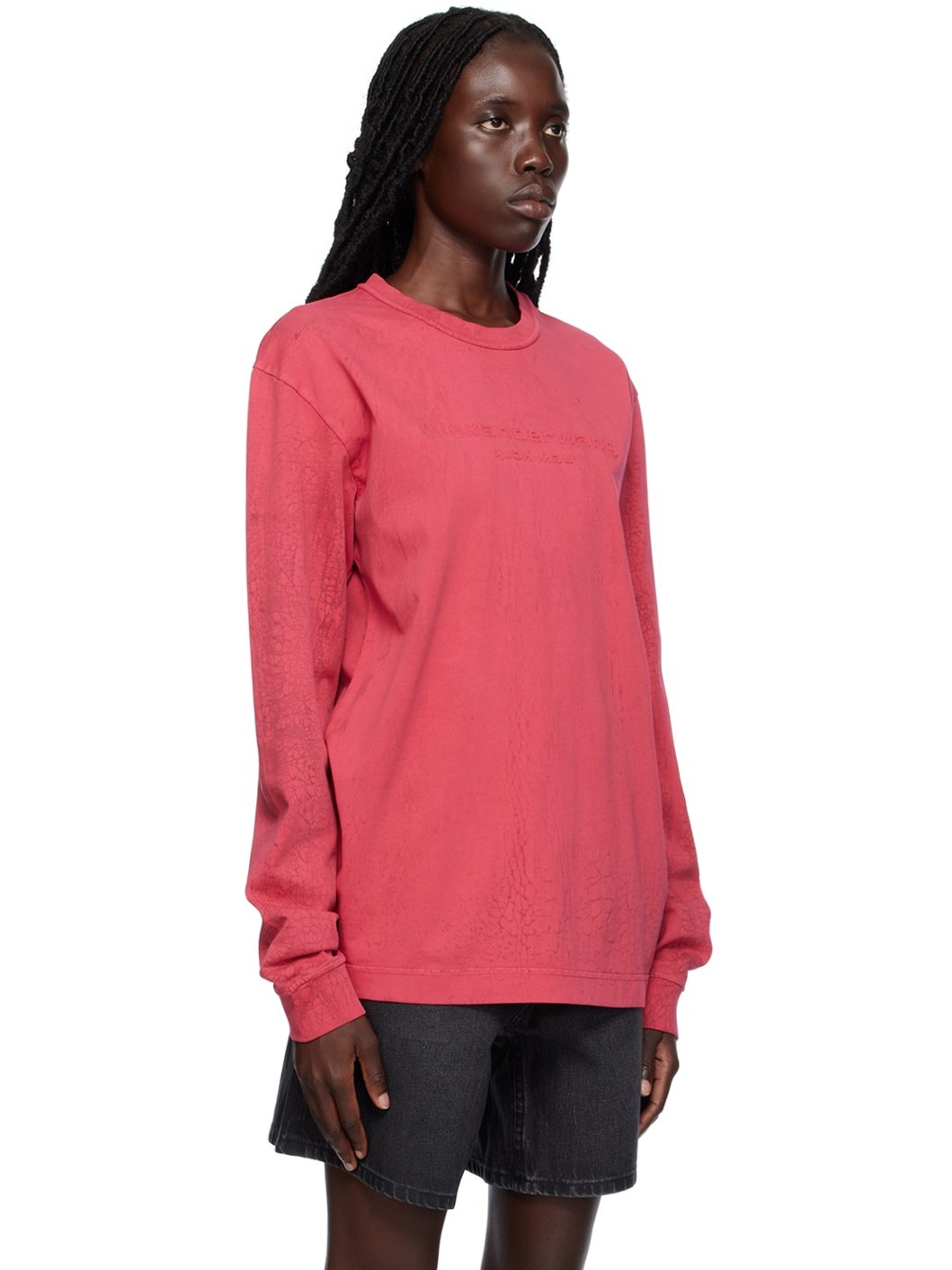 Red Overdyed Long Sleeve T-Shirt - 2