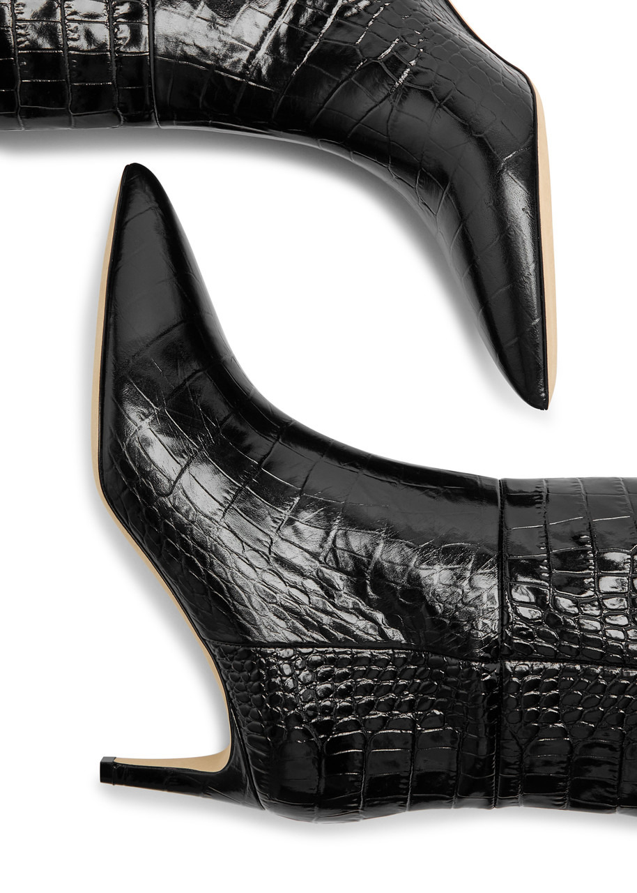 Paris Texas Stiletto 60 Crocodile-effect Leather Knee-high Boots - 4