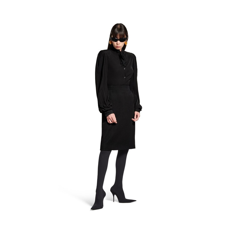 BALENCIAGA Women's Bow Blouse in Black outlook