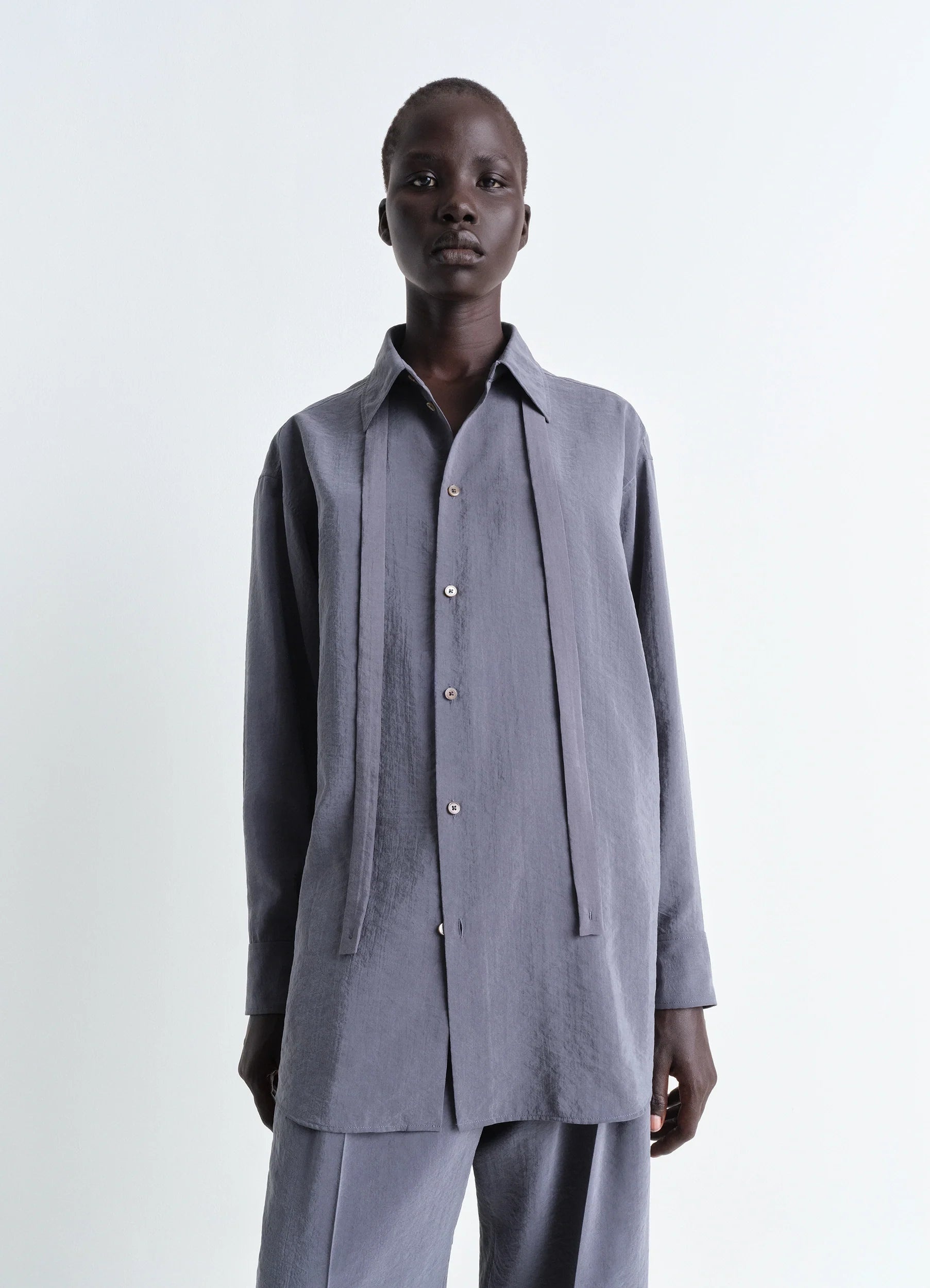 LONG SHIRT WITH TIE - 2