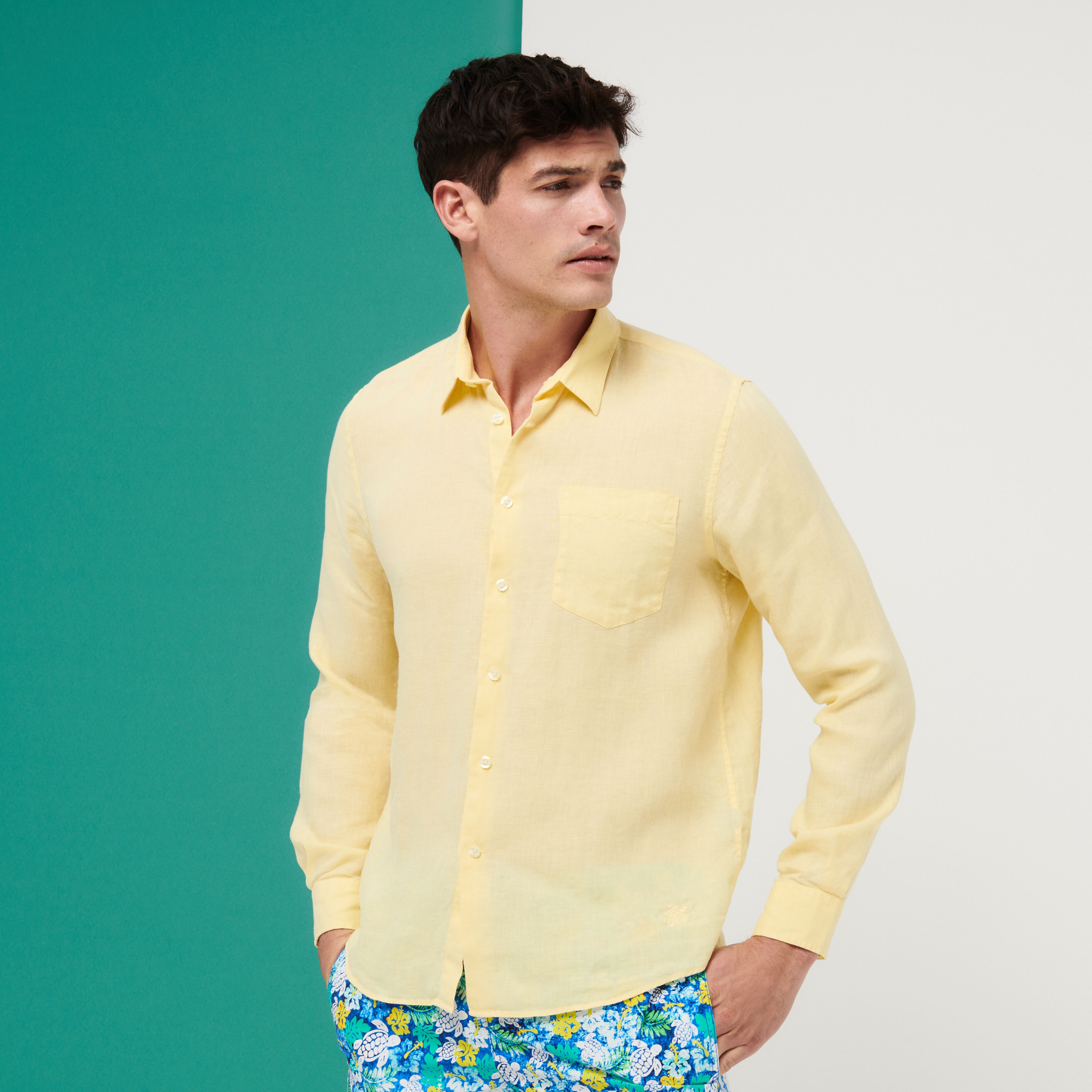 Men Linen Shirt Solid - 3