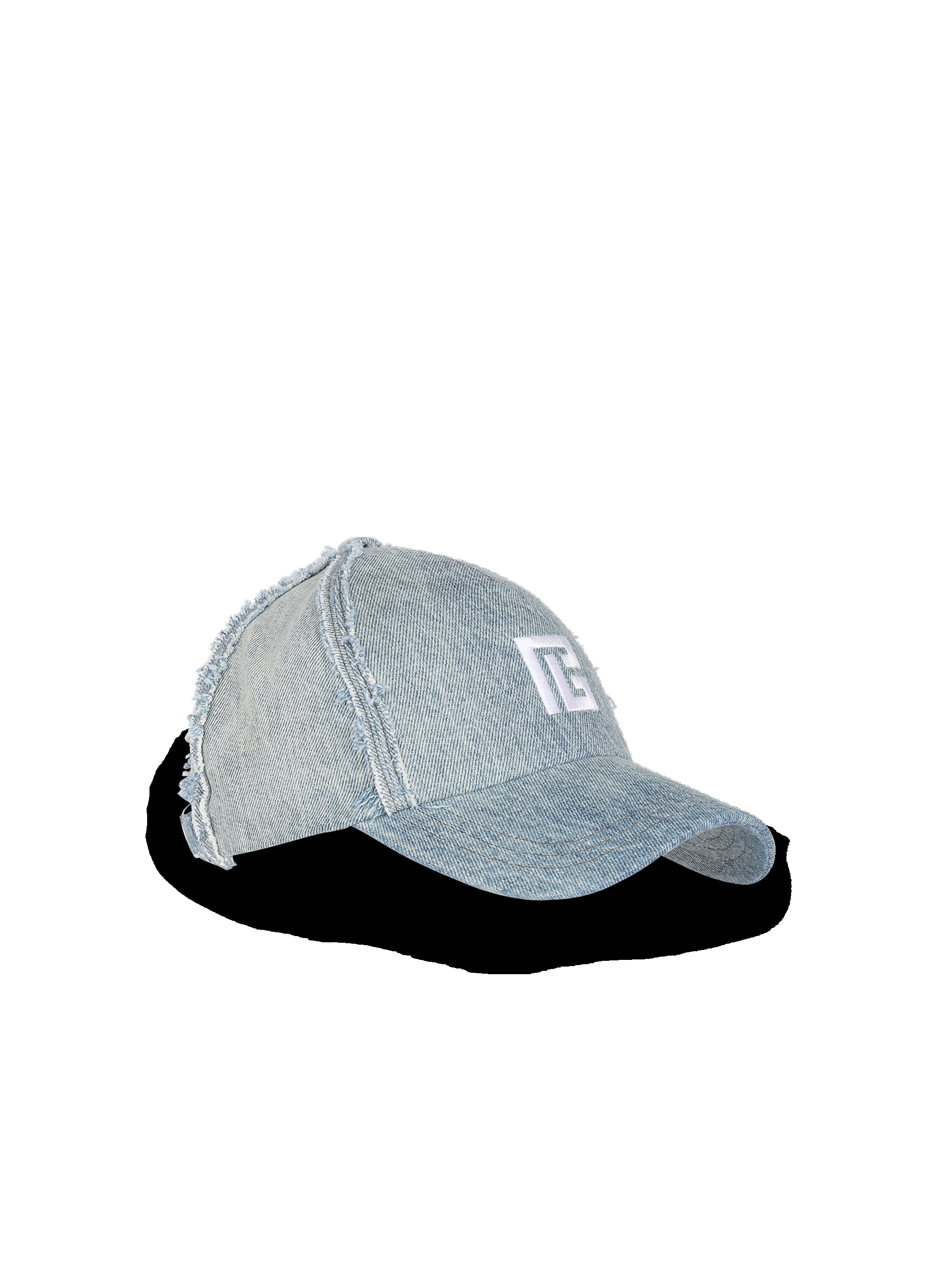 Eco-designed cotton denim cap with embroidered Balmain monogram - 3