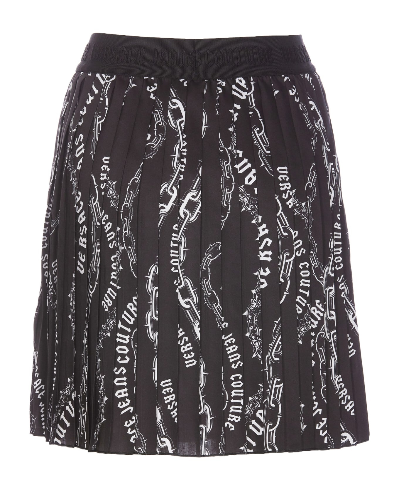 Chain Couture Pleated Mini Skirt - 2