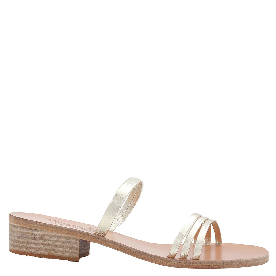 Ancient Greek Sandals Ladies Platinum Siopi Heel Sandals - 1