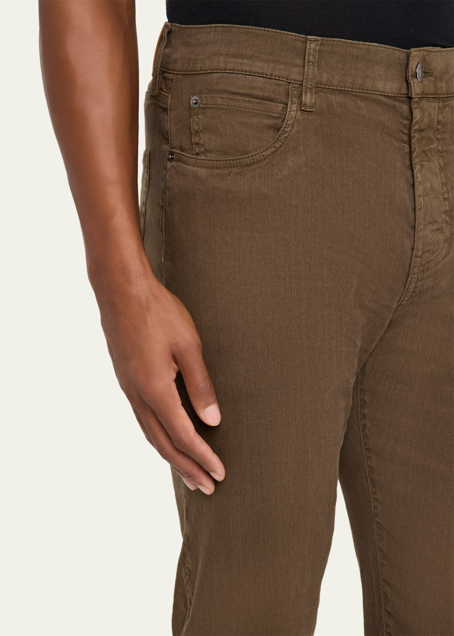 Men's Quarona Linen and Cotton Stretch Five-Pocket Pants - 5