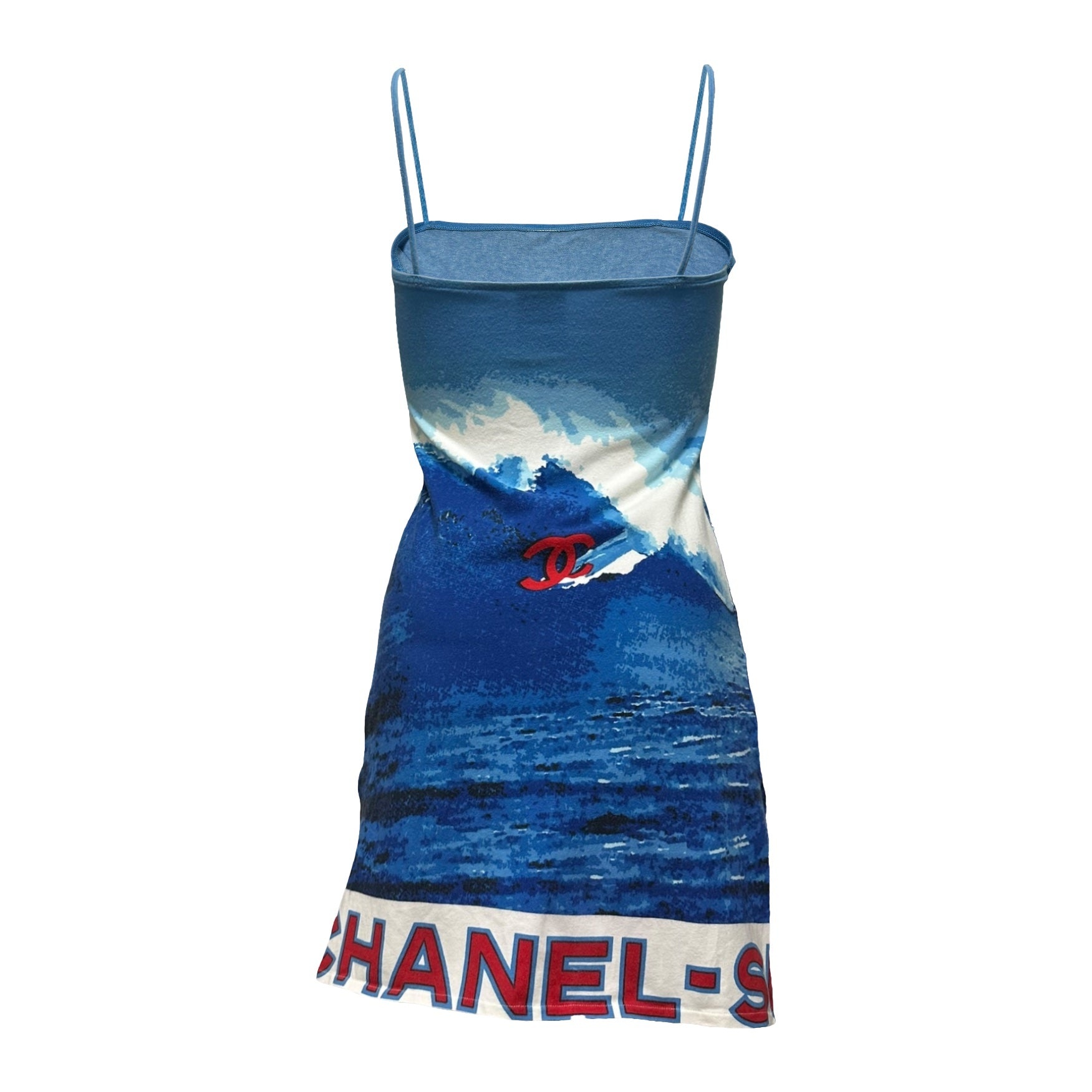 CHANEL Spring Summer 2002 Surf Logo Print Mini Dress - 2