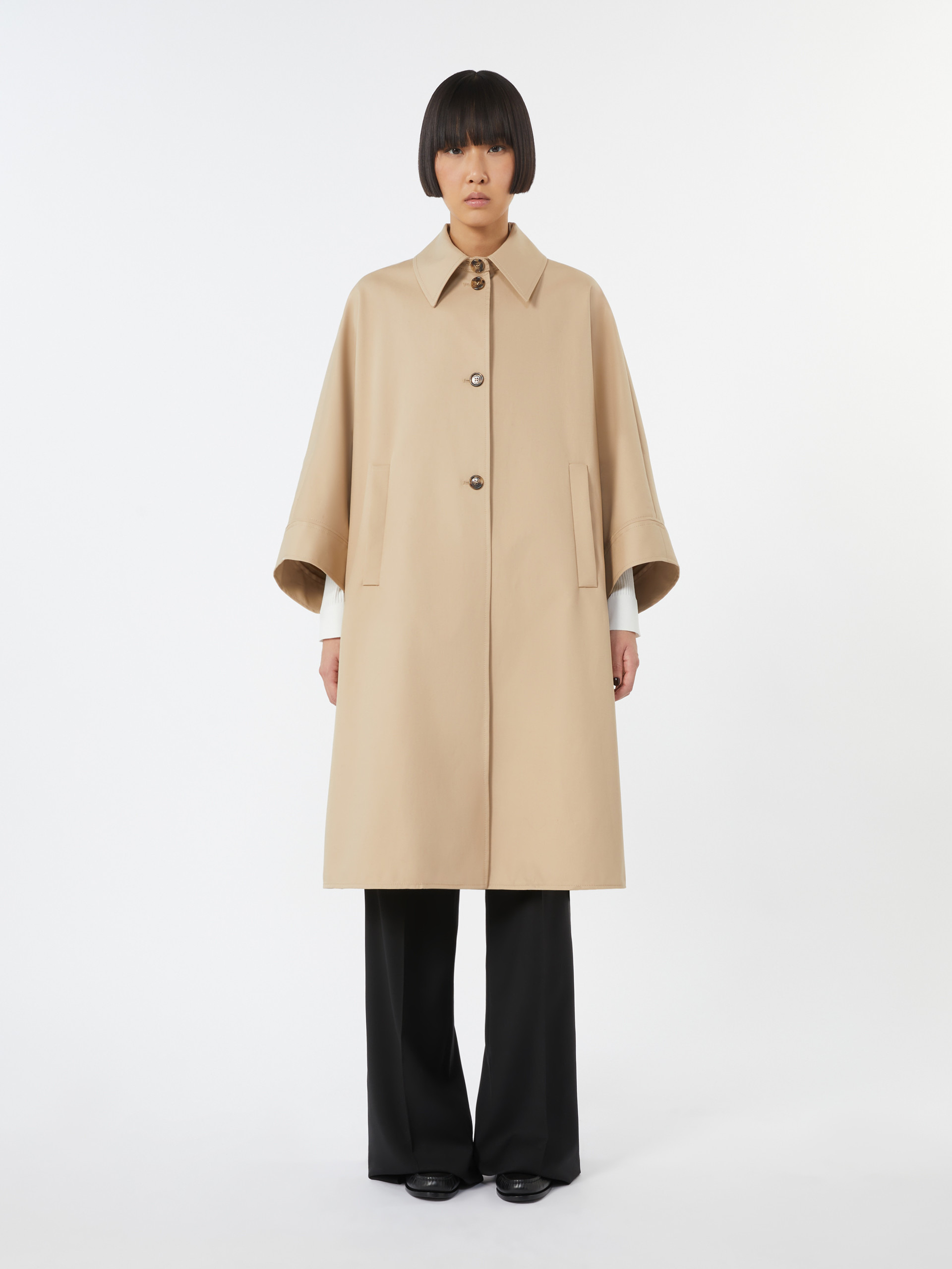 PEDALE Long water-repellent cotton cloak - 3