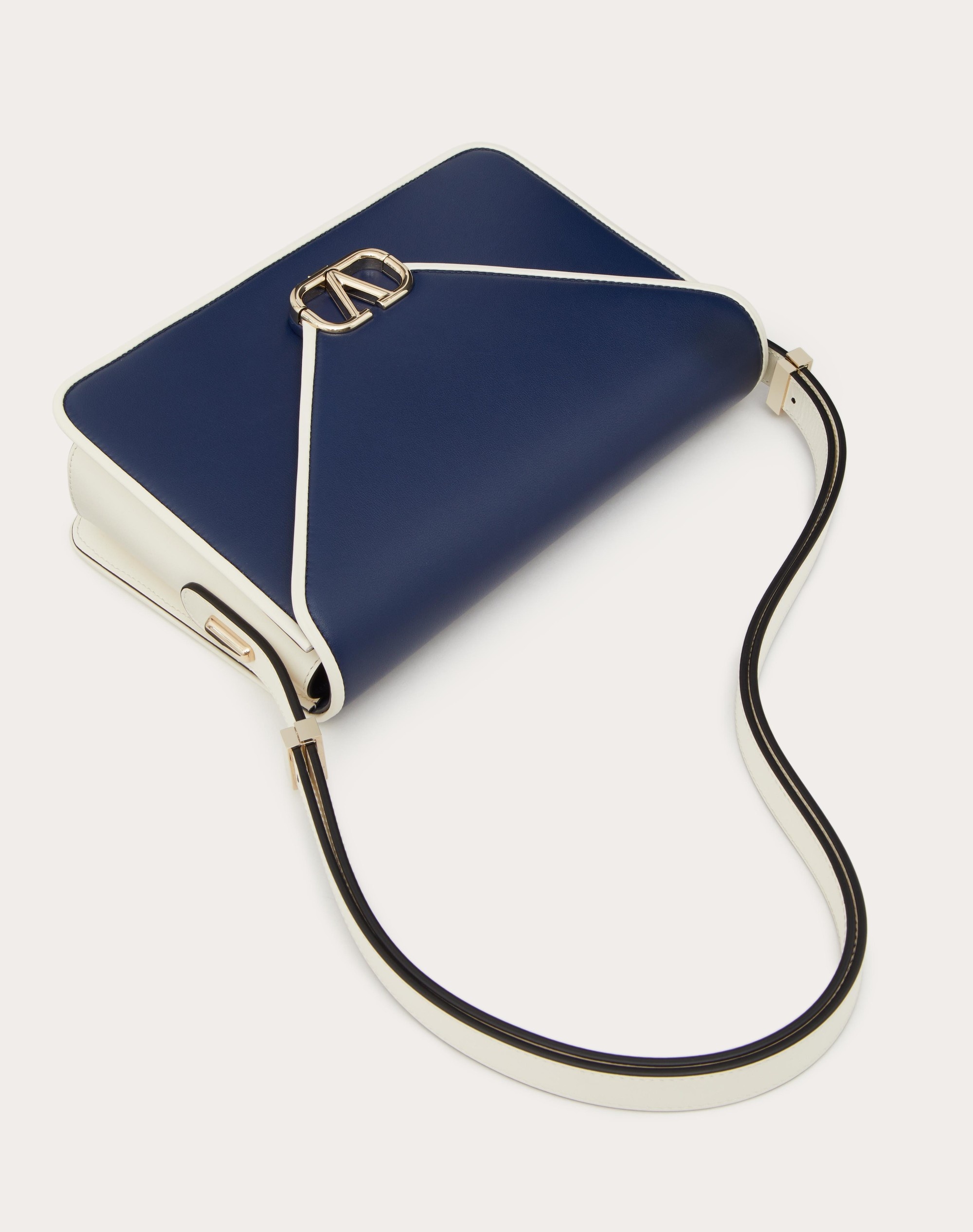 VALENTINO GARAVANI SHOULDER LETTER BAG IN TWO-TONE SMOOTH CALFSKIN - 6