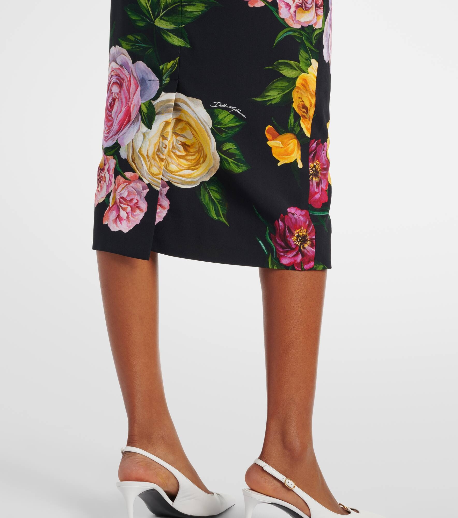 Longuette floral cady shirt dress - 6