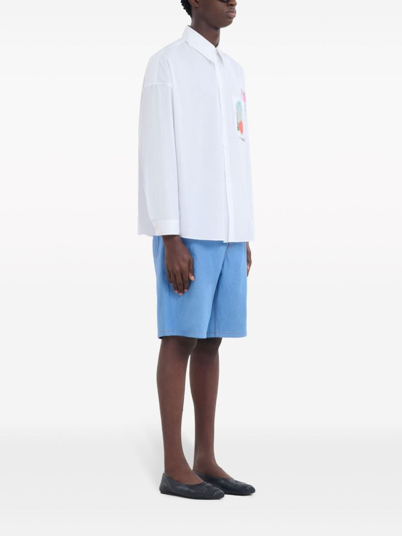 Marni floral-appliquÃ© cotton shirt outlook