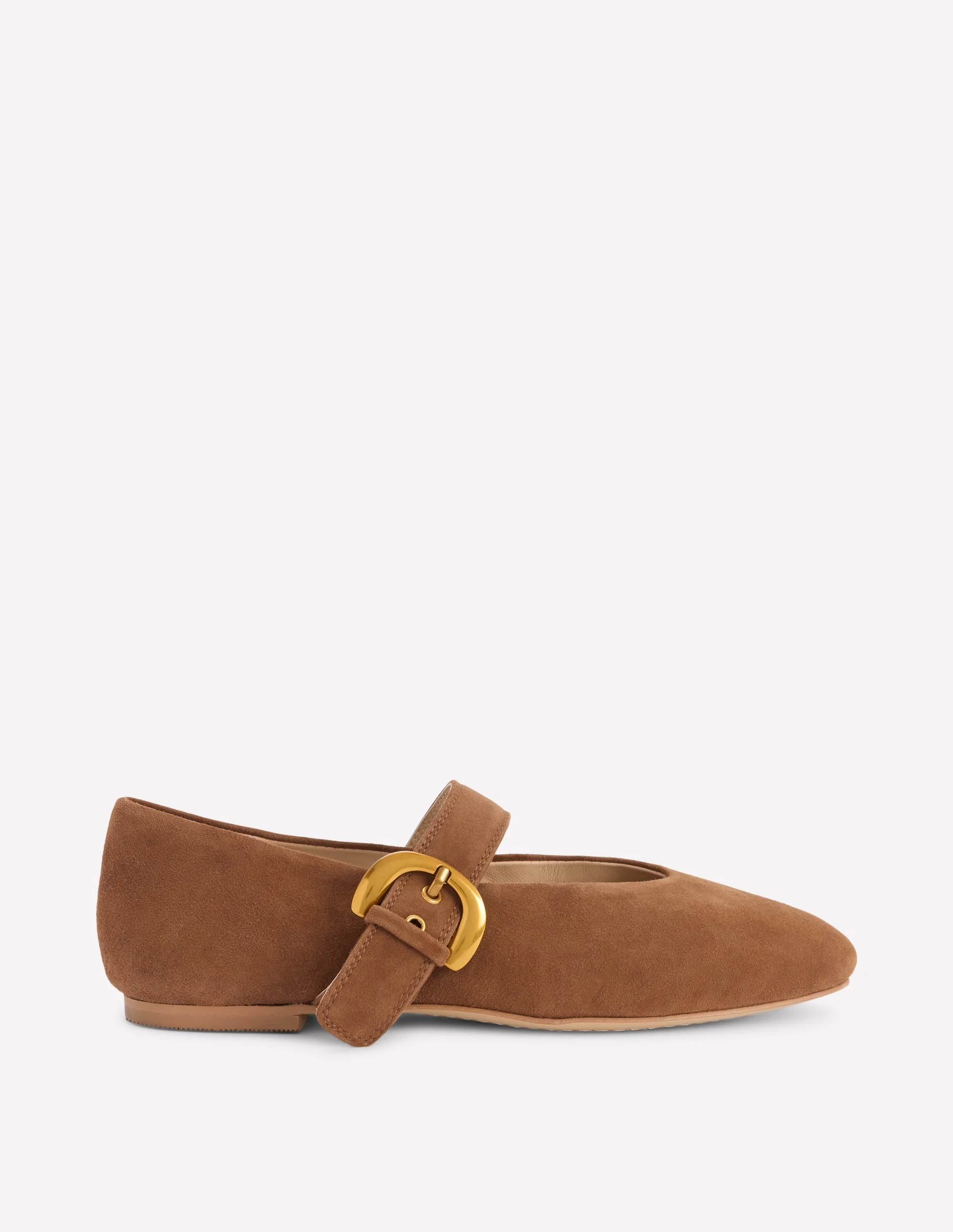 Kylie Flat Buckle Mary Janes-Raw Umber - 1