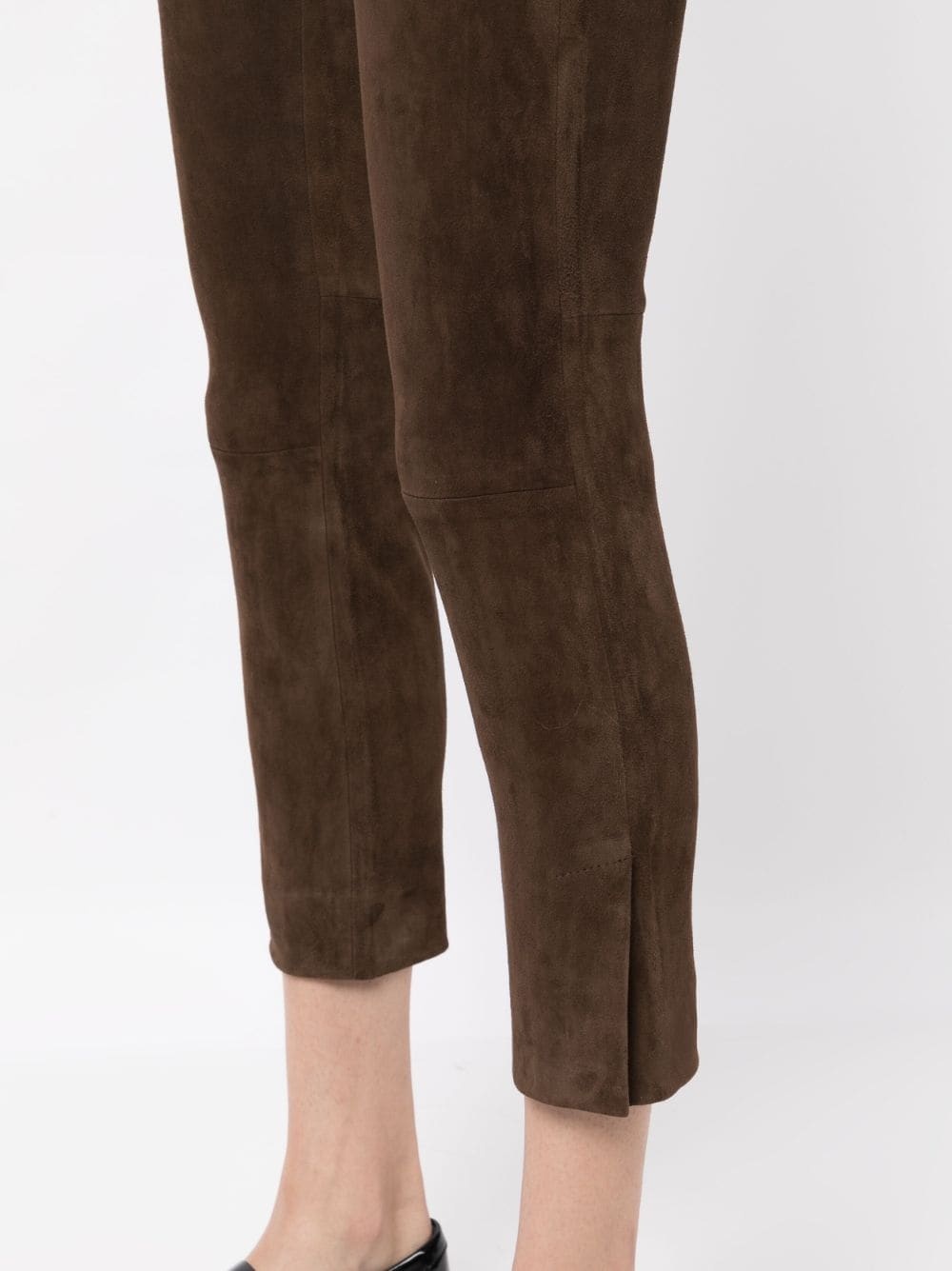 cropped suede trousers - 5