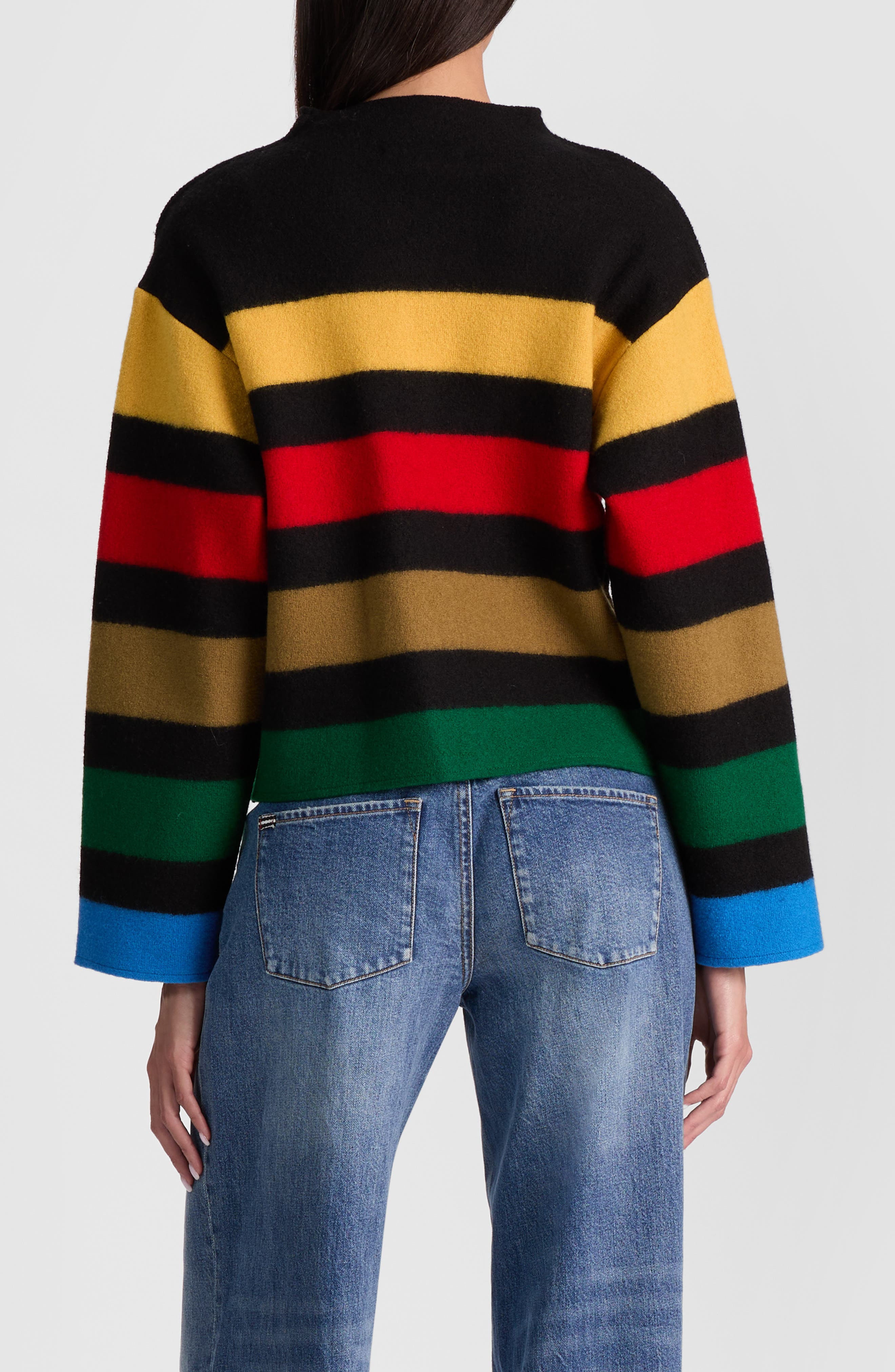 Alice + Olivia Pearson Stripe Wool Jacket in Black Multi at Nordstrom - 2