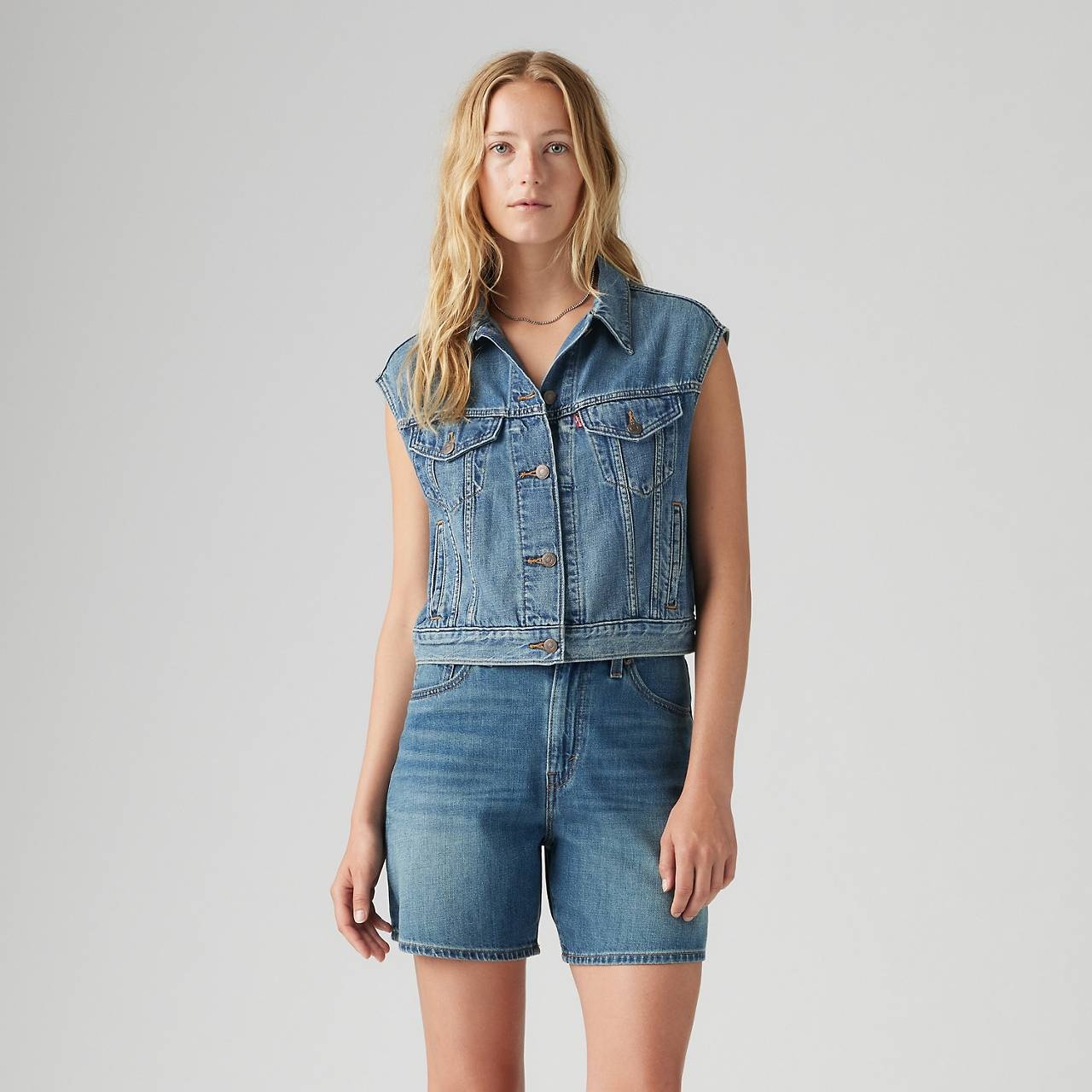 SHRUNKEN '90S LINEN+ DENIM LIGHTWEIGHT VEST - 2