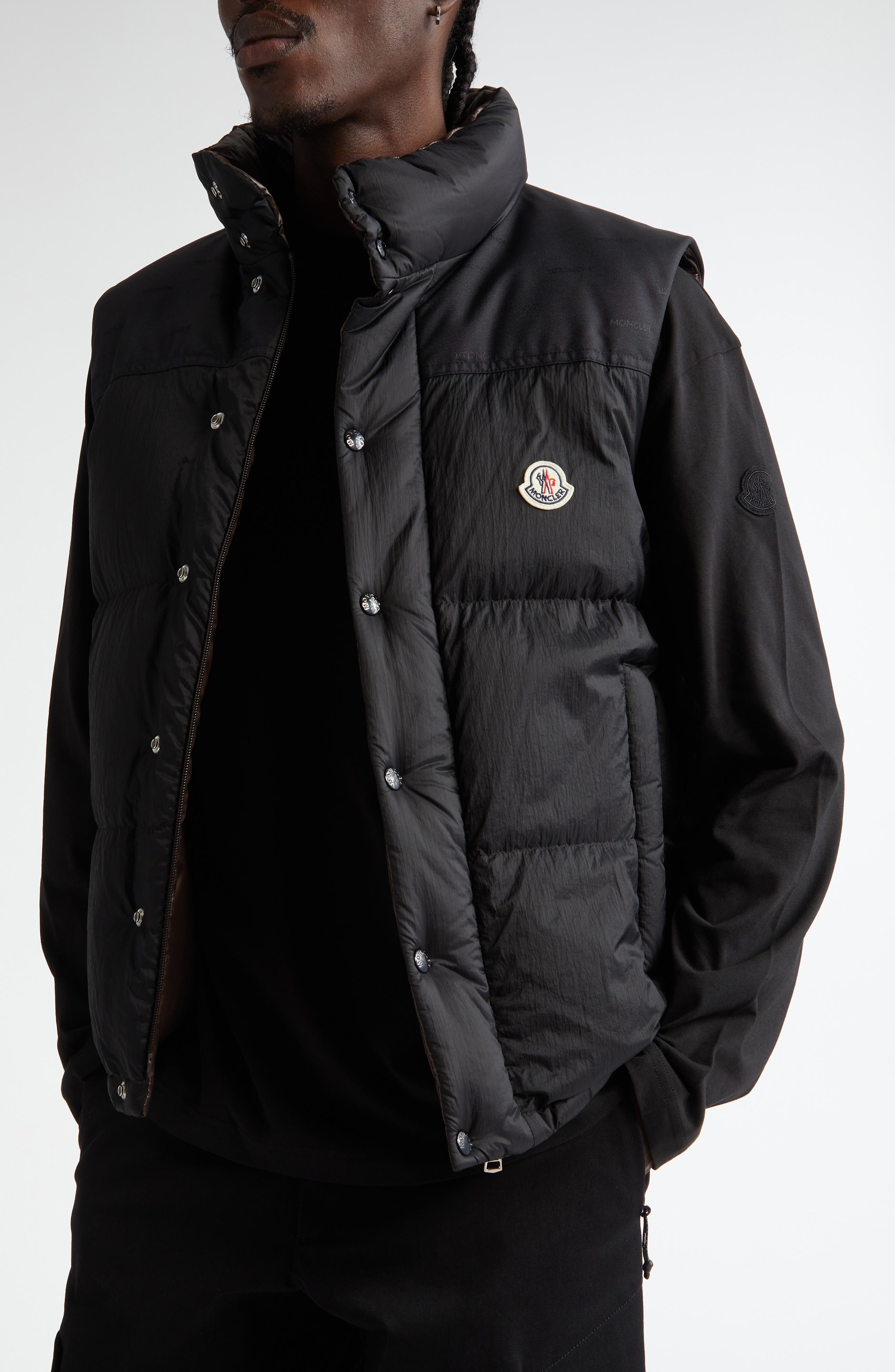 Moncler Verone Convertible Down Puffer Jacket in Black at Nordstrom - 6