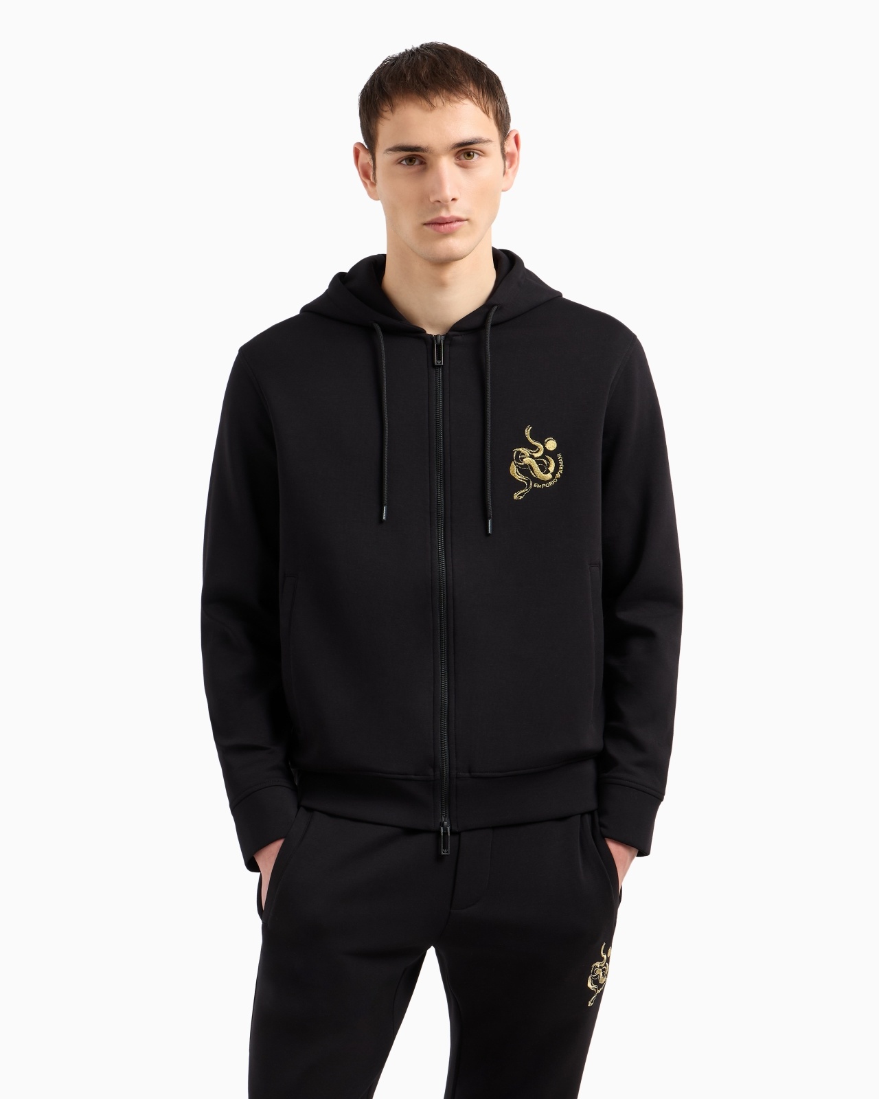 DOUBLE-JERSEY HOODED ZIP SWEATSHIRT WITH LUNAR NEW YEAR EMBROIDERY - 2