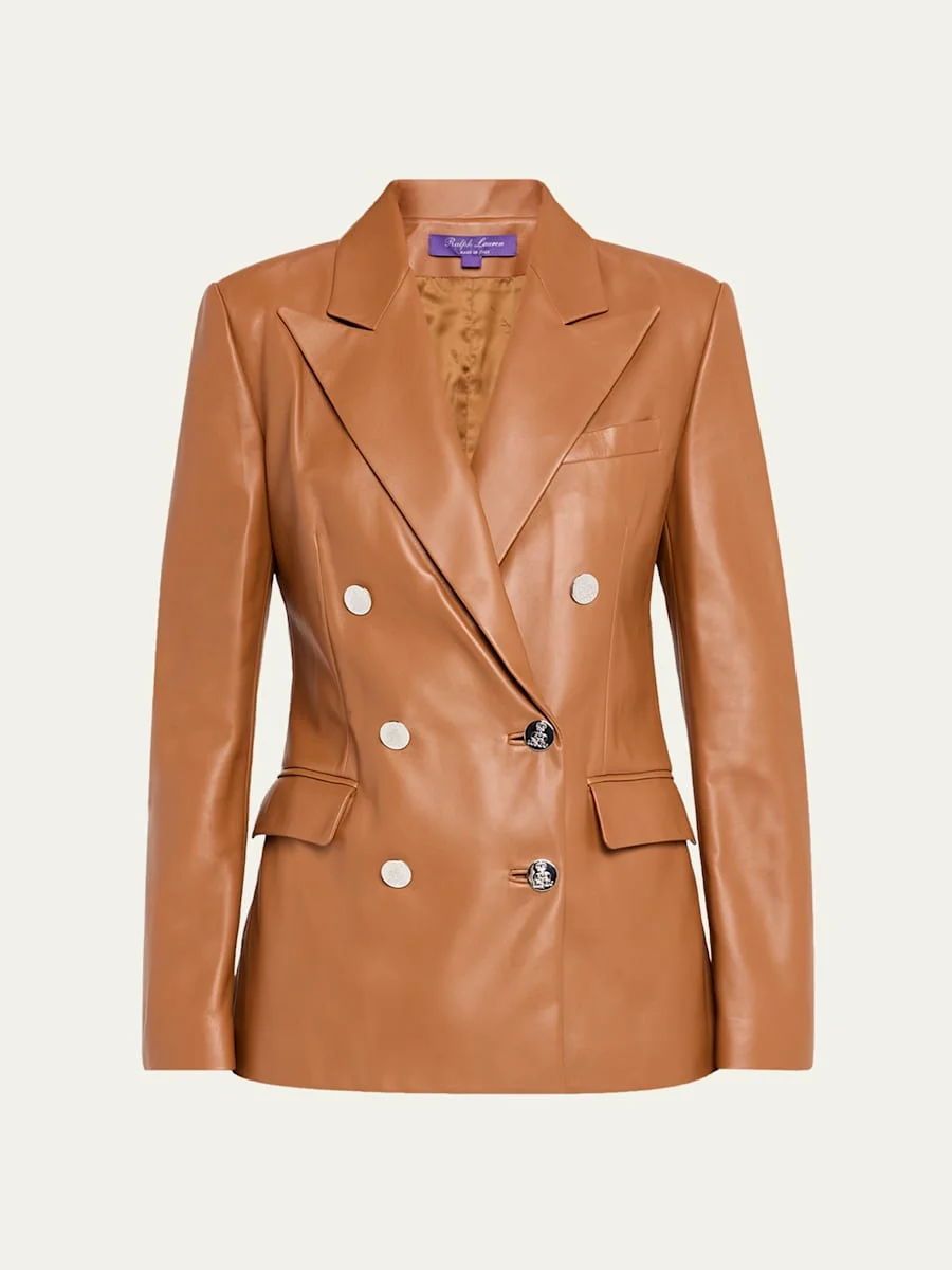Camden Leather Double-Breasted Jacket - 1
