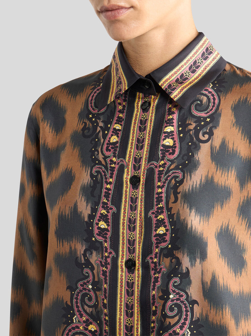 Etro SILK TWILL SHIRT WITH ANIMAL MOTIF outlook
