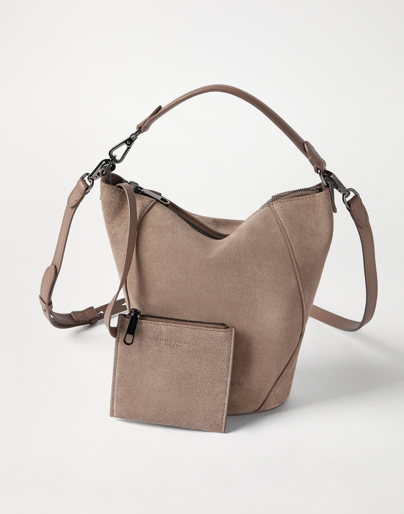 BC Duo bucket bag in suede with monili 5