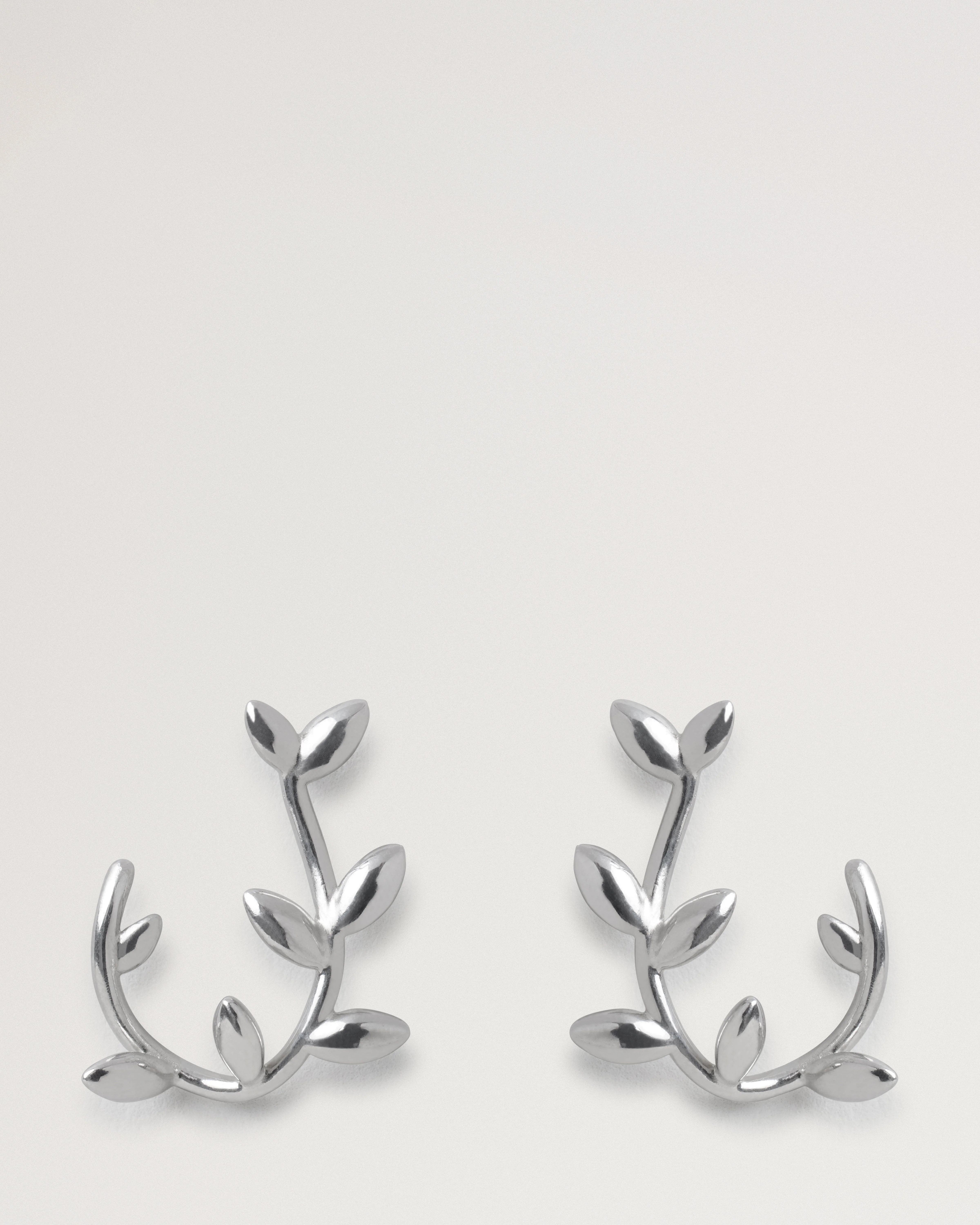 Mulberry Leaf Hoop Earrings
Silver Sterling Silver - 1