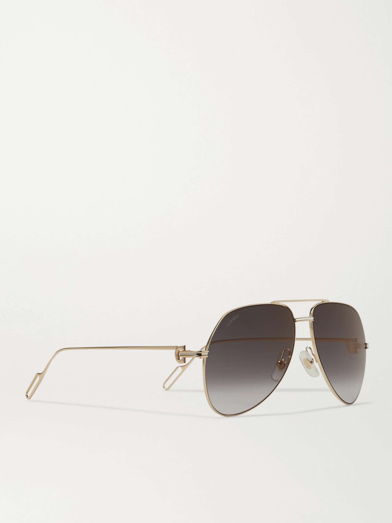 Aviator-Style Gold-Tone Mirrored Sunglasses - 3