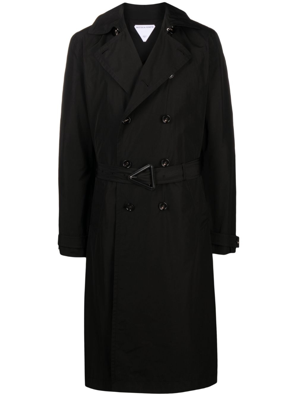 triangle-buckle trench coat - 1