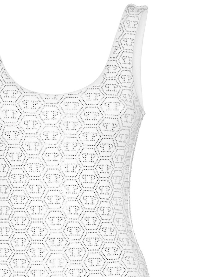 PHILIPP PLEIN embellished monogram swimsuit outlook