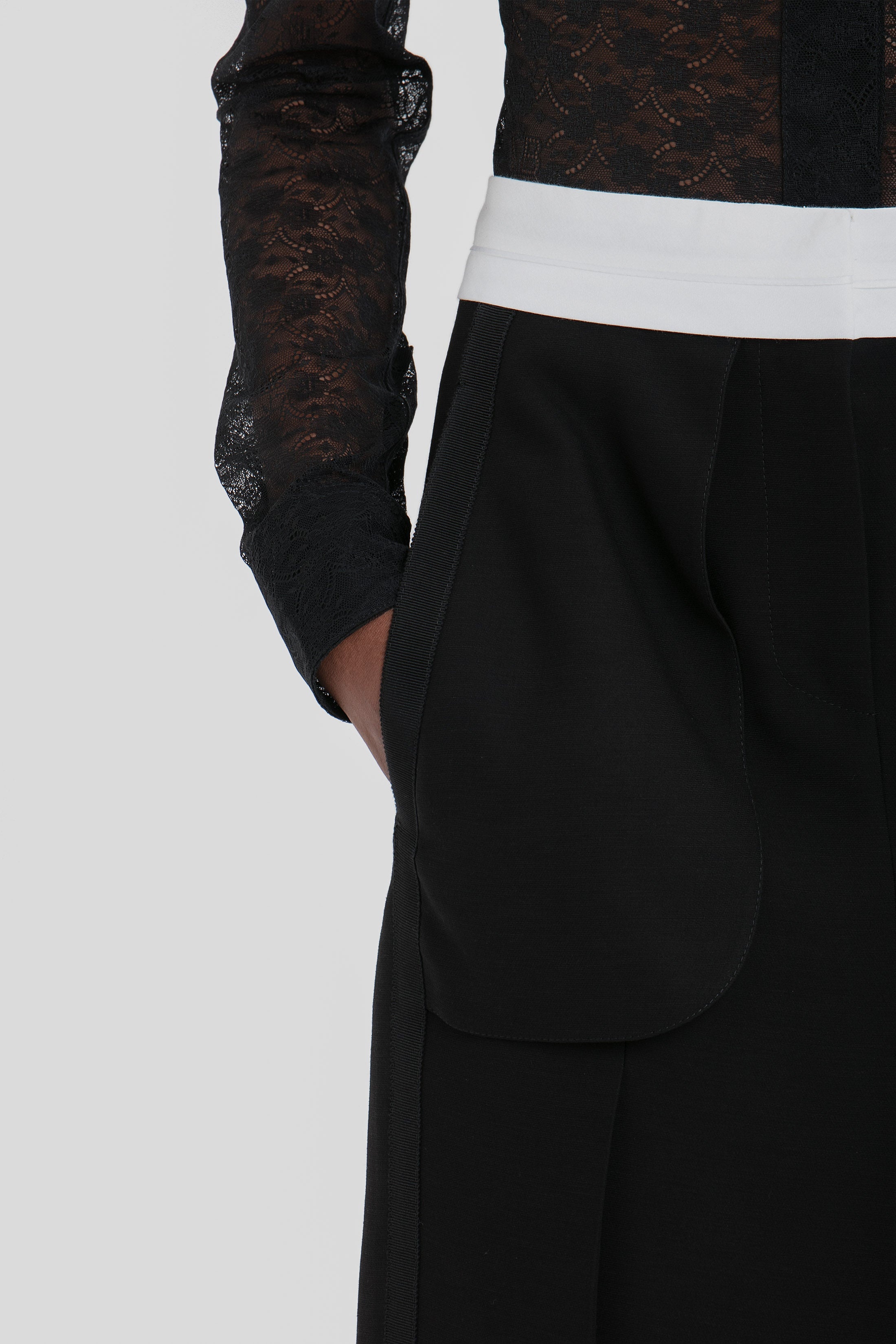 Tailored Inside Out Skirt In Black - 5