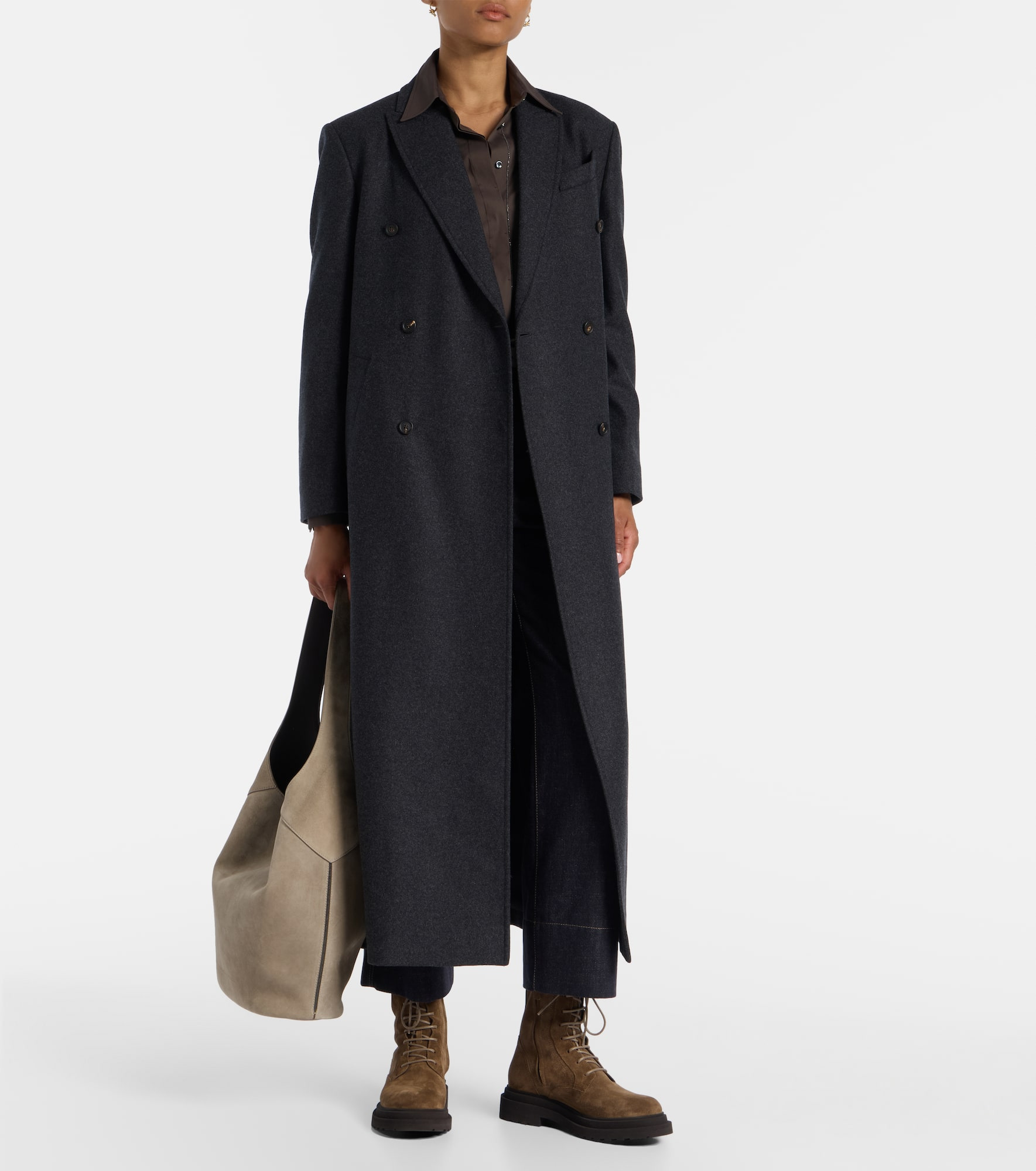 Double-breasted wool coat - 2