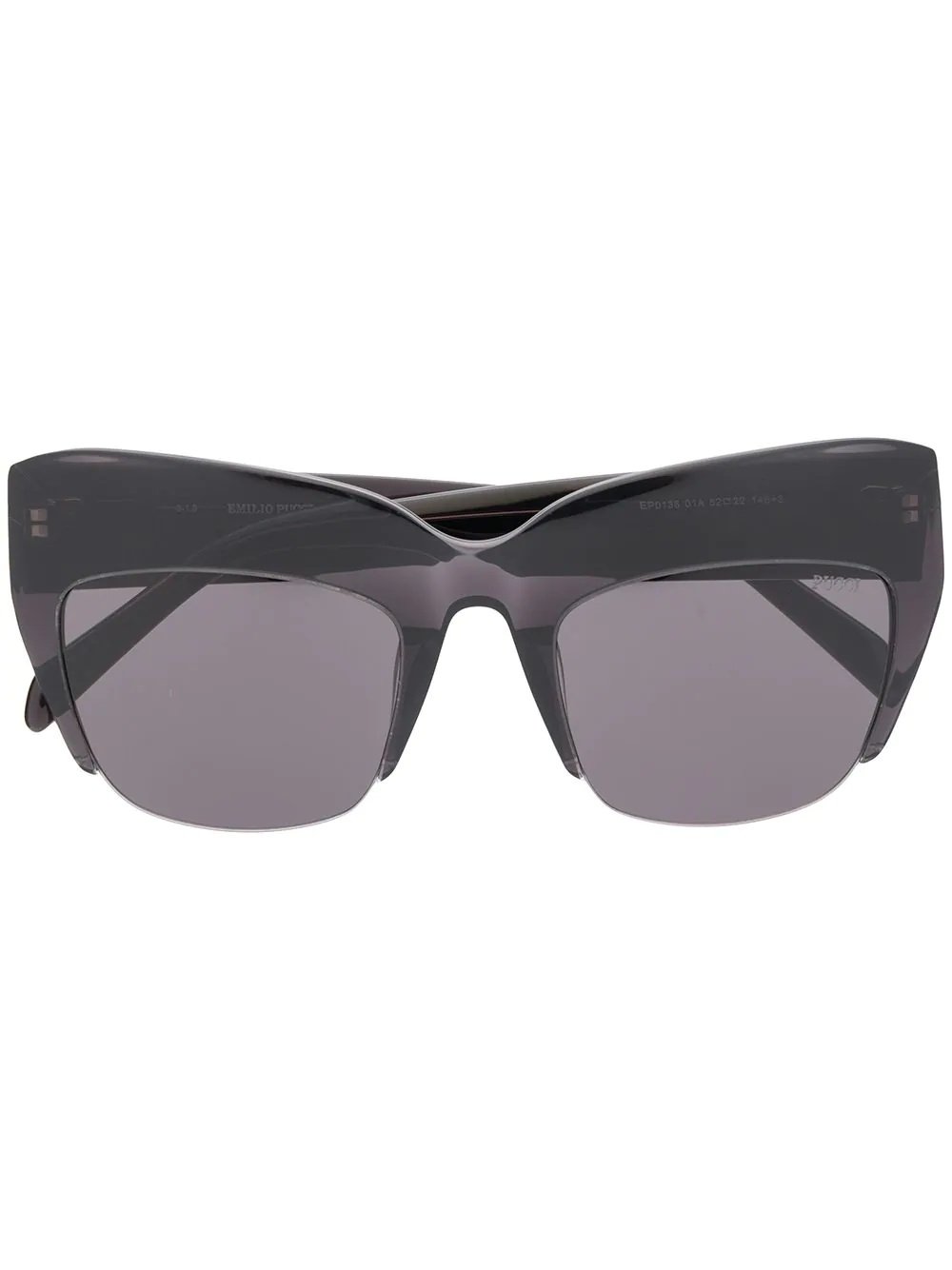 semi-rimless oversized frame sunglasses - 1