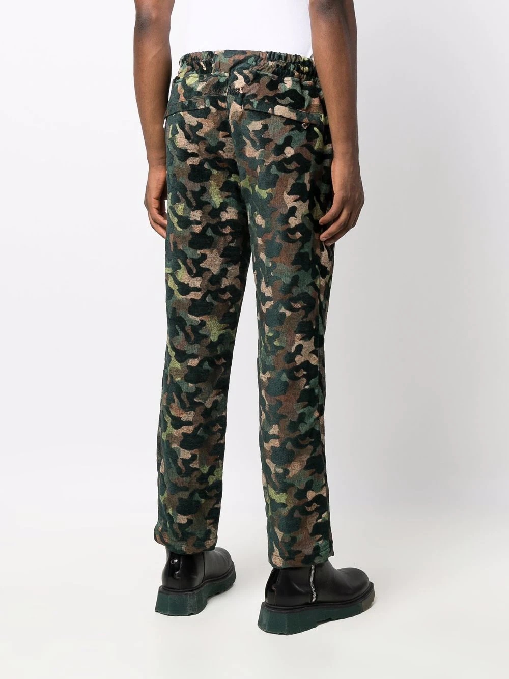 camouflage-print straight leg trousers - 4