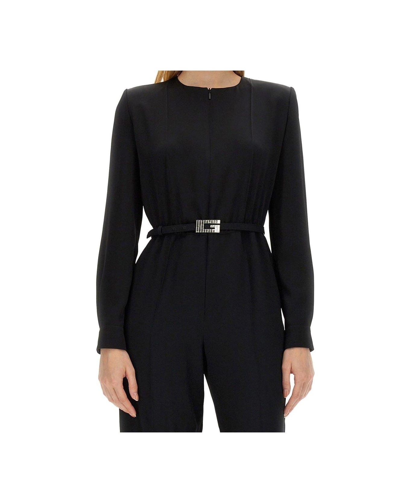 Satin Square G Belt Jumpsuit - 4