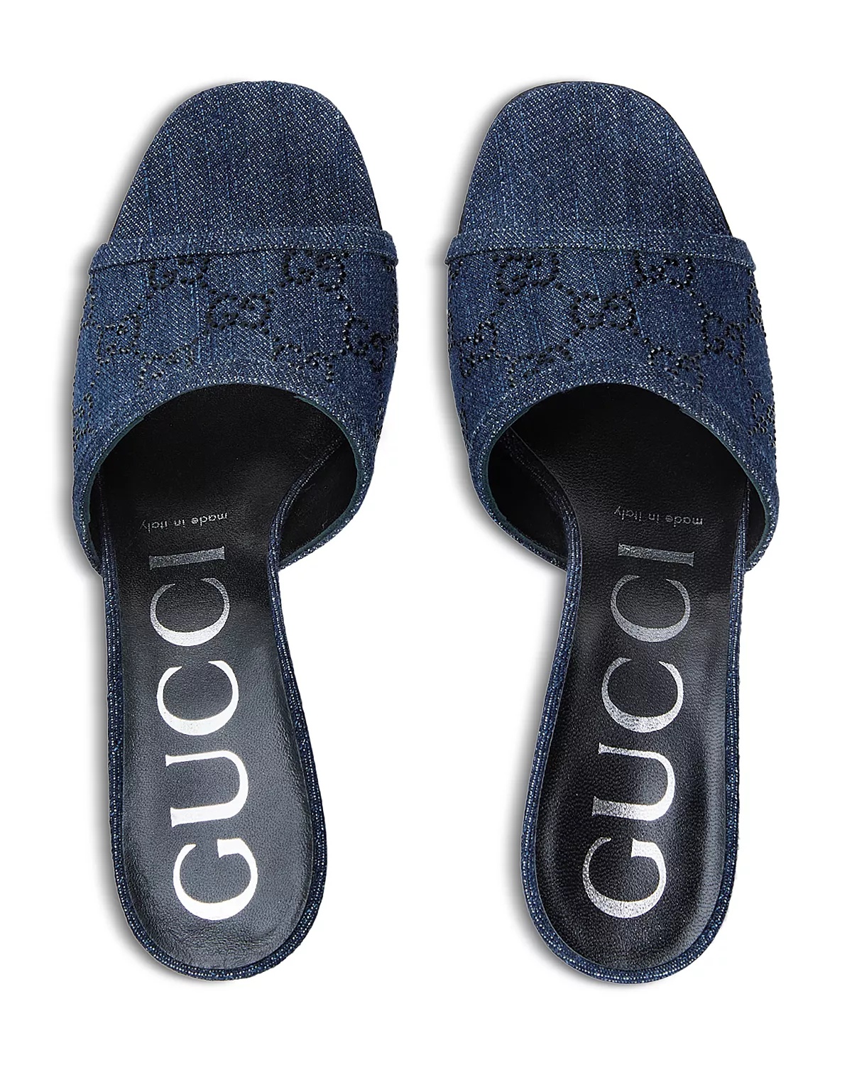 靴 Vintage Gucci Denim Heel Sandals Gucci Women's Square Toe Denim Block Heel Sandals