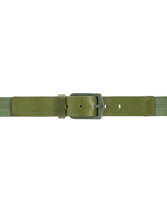 94362 TAPE + LEATHER BELT  OLIVE GREEN - 3