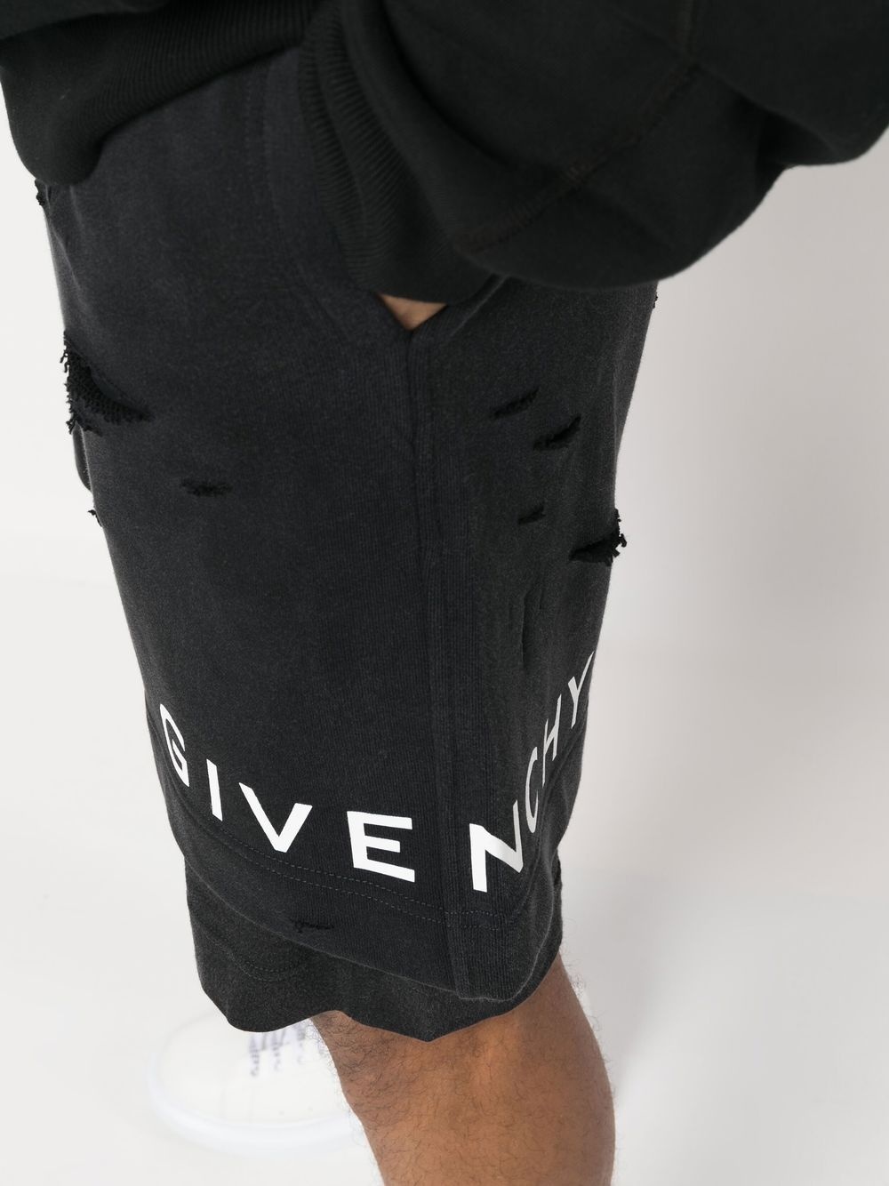 logo-print track shorts - 5