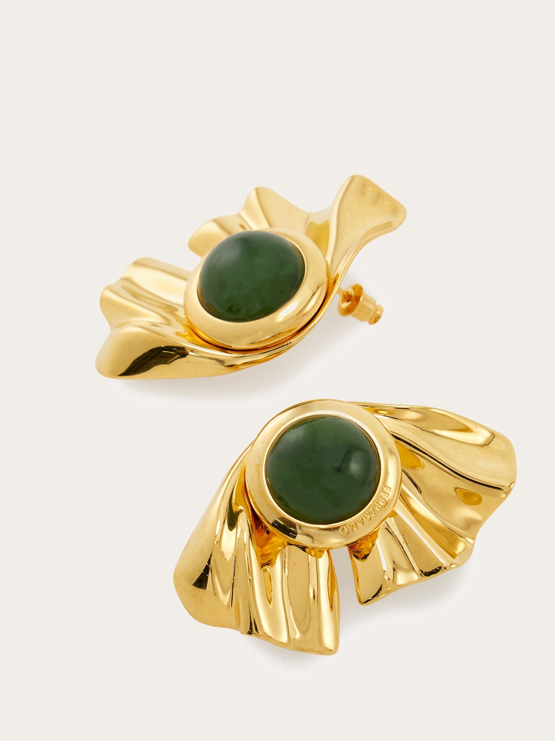 Draped earrings with semi-precious stones - 2
